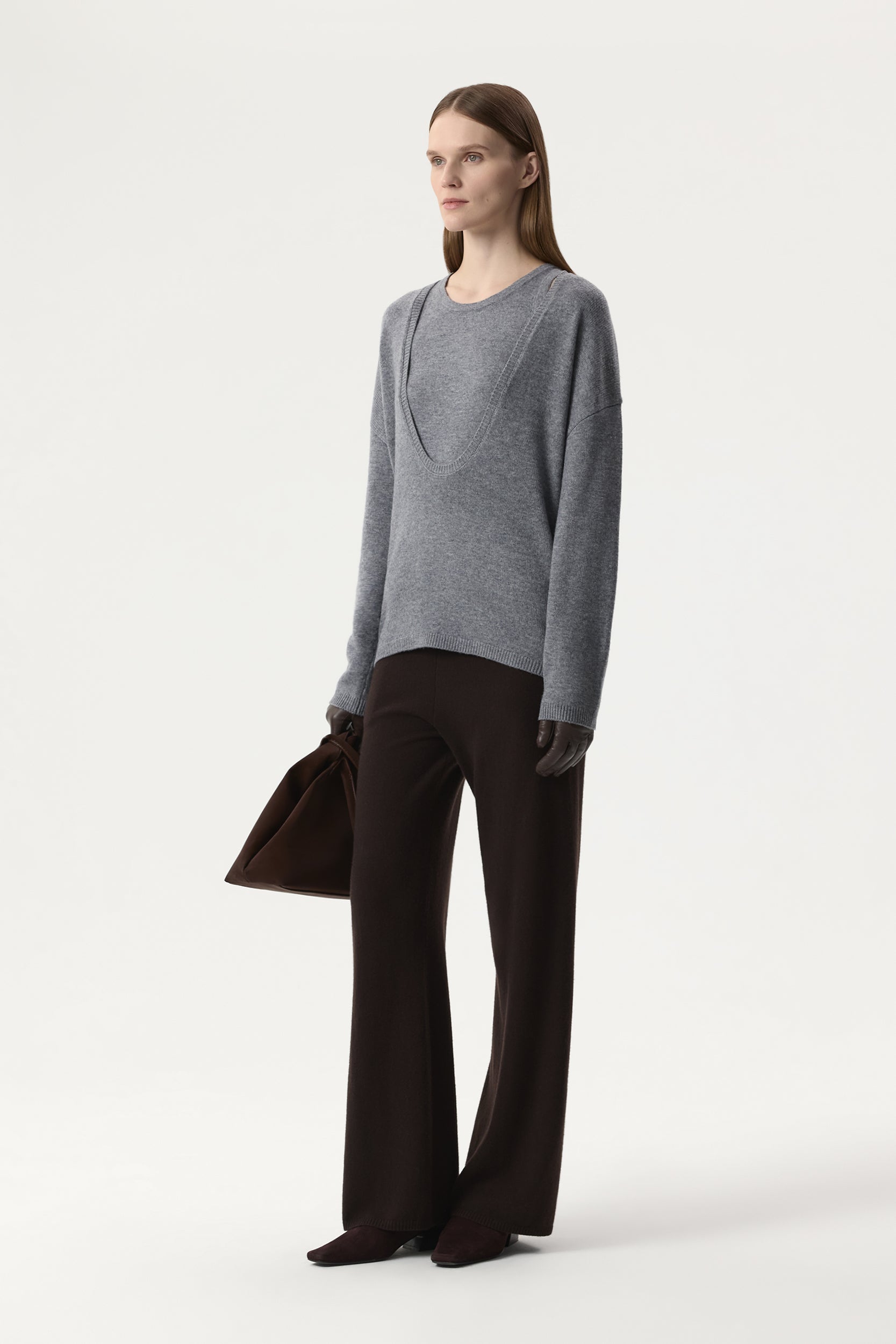 Wool jumper with neckline PINXIT