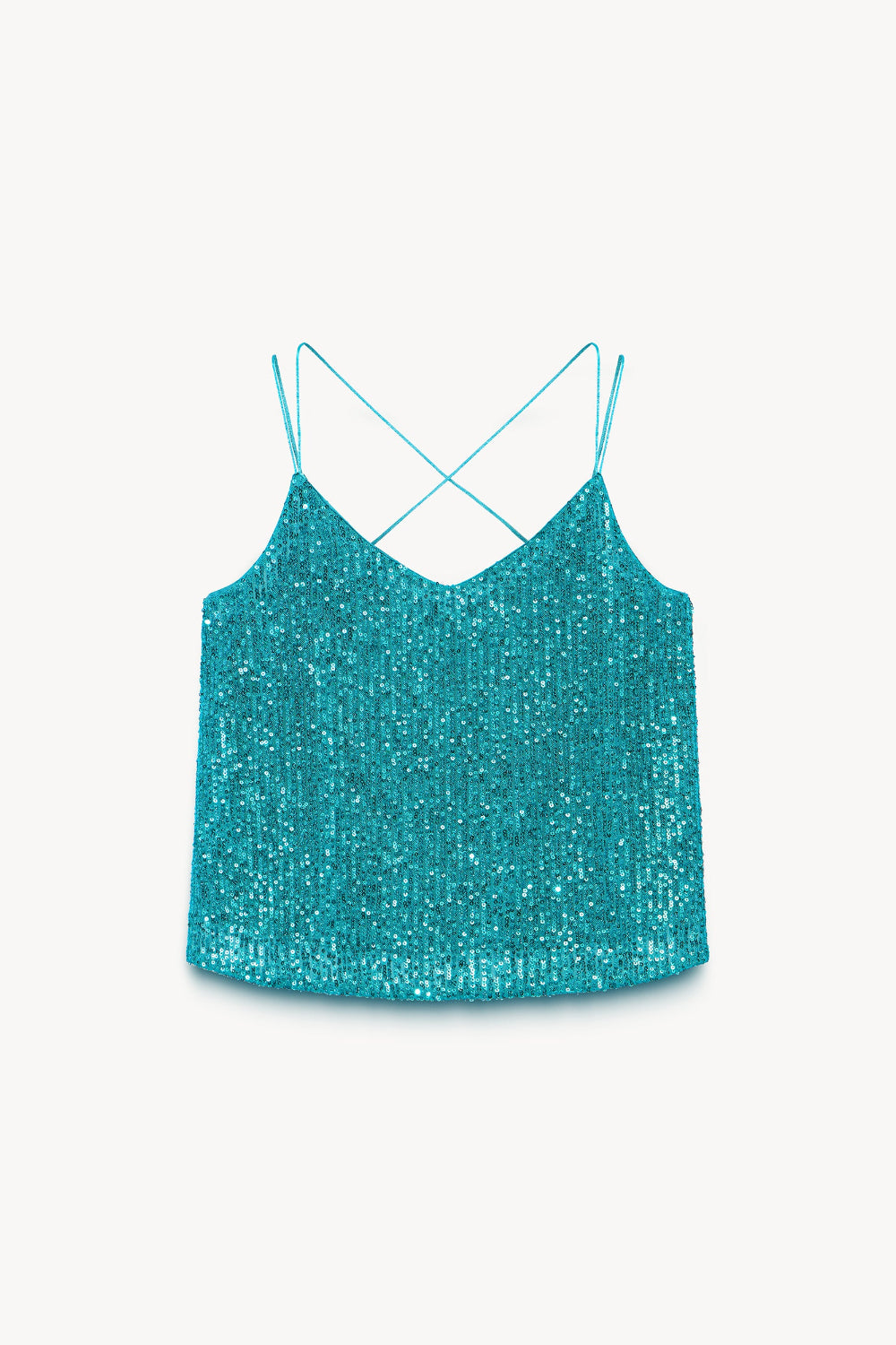 Haut à sequins Turquoise Lait Rose clair Mode Femme PINXIT