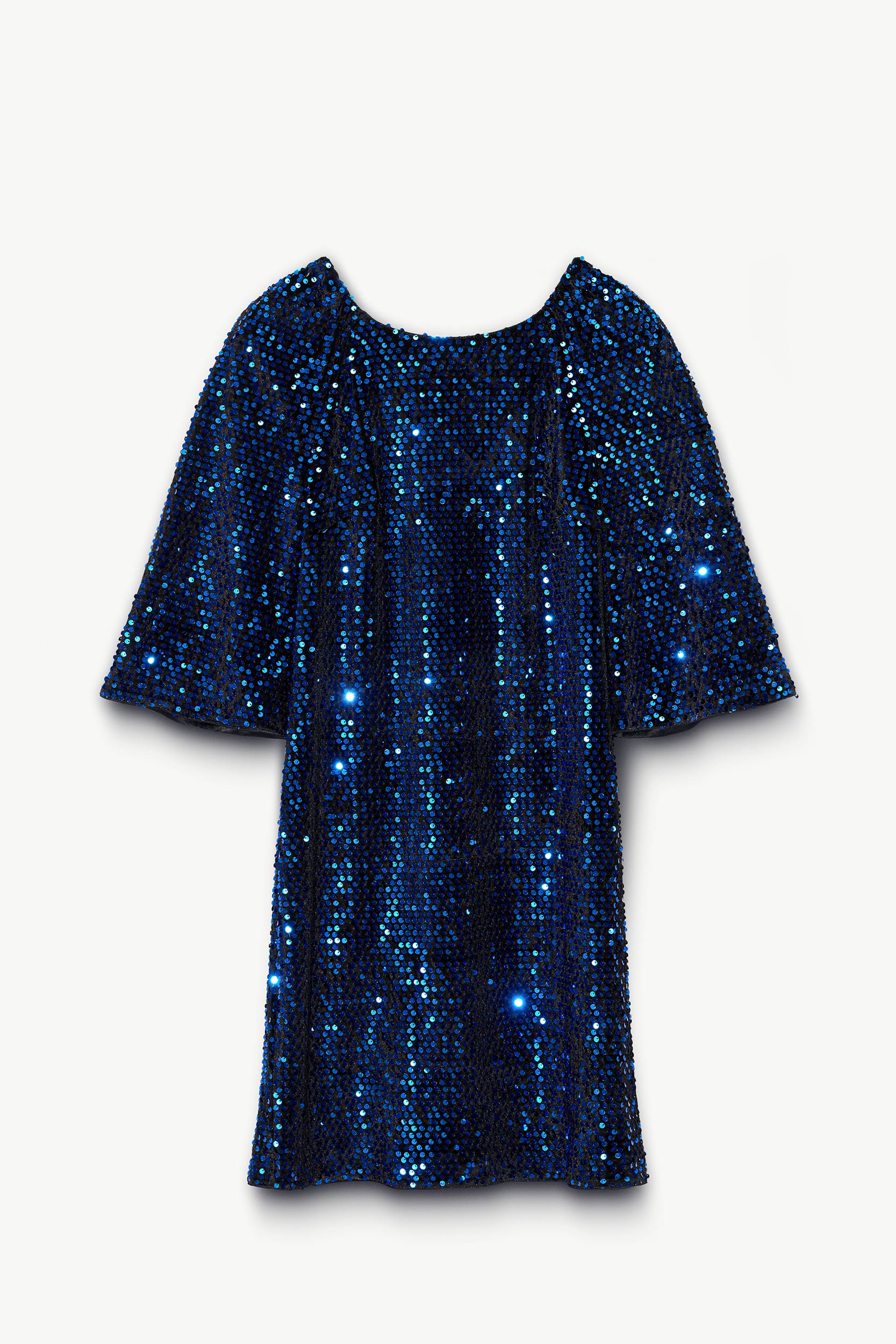 Sequin velvet dress | Blue color | Womenswear | PINXIT Blue / EU 40 Sequin velvet dress | Blue color | Womenswear | PINXIT Blue / EU 40