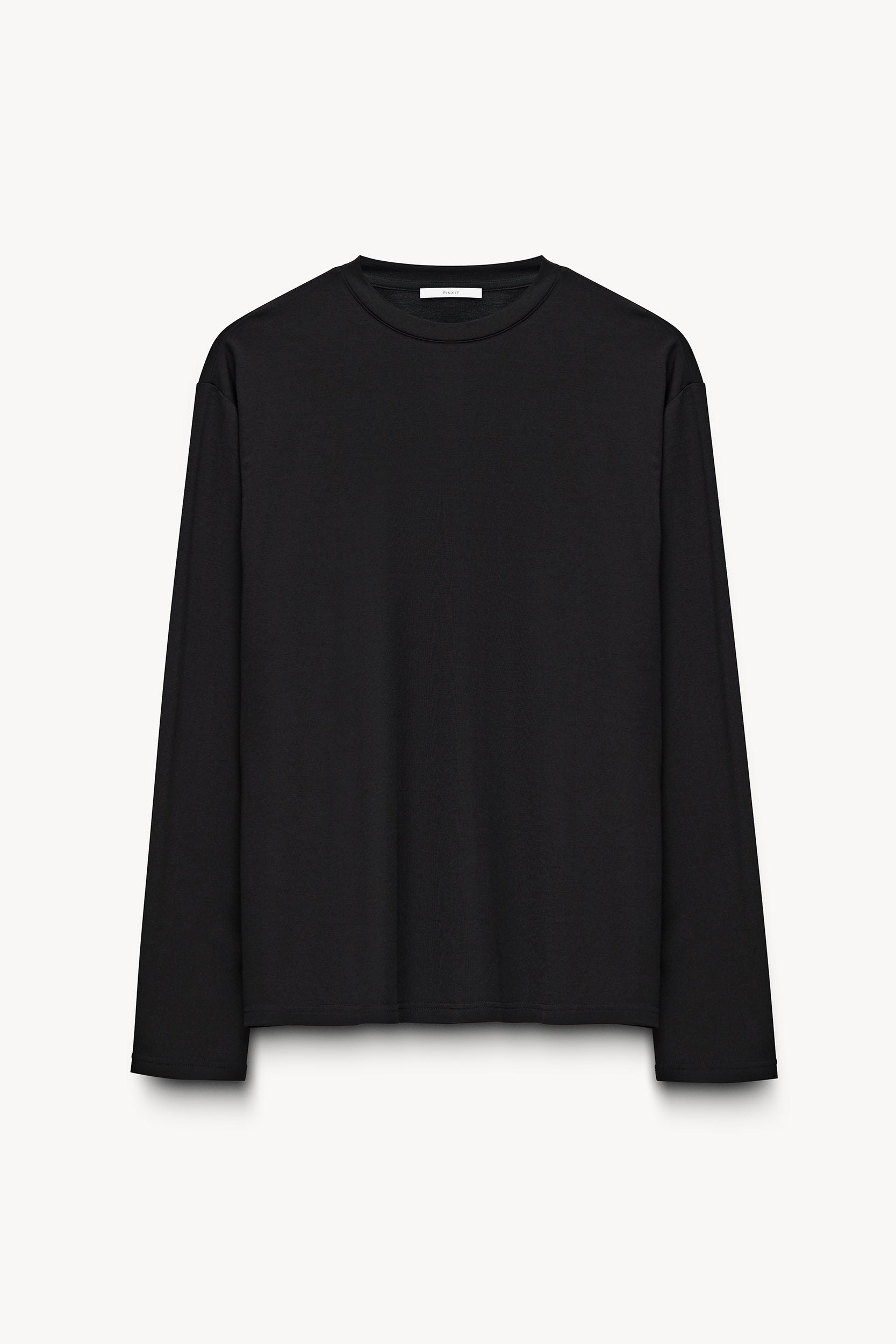 Viscose straight-fit long-sleeve T-shirt Black PINXIT S