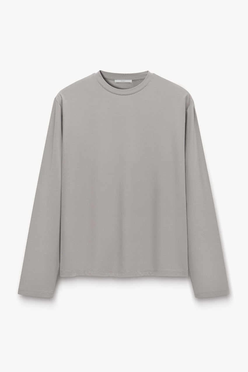 Viscose straight-fit long-sleeve T-shirt Gray PINXIT S