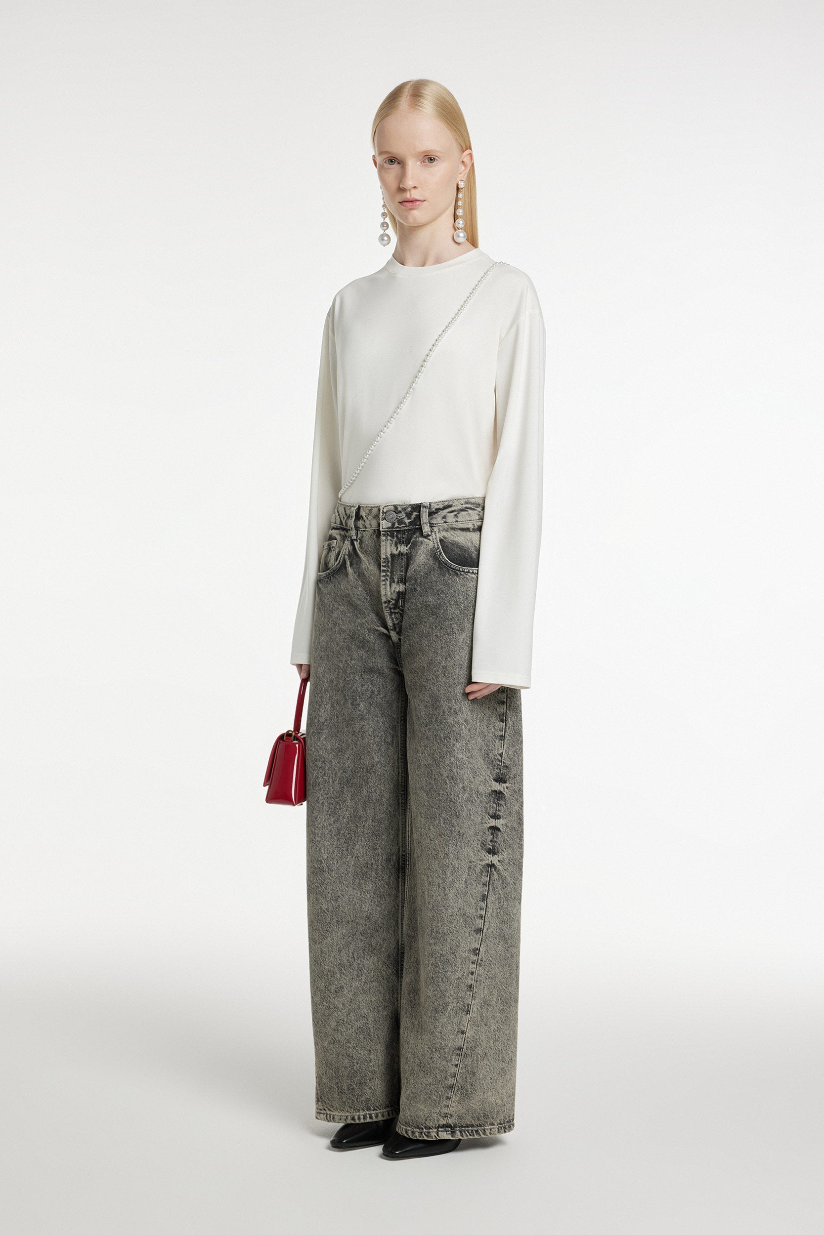 Viscose straight-fit long-sleeve T-shirt PINXIT