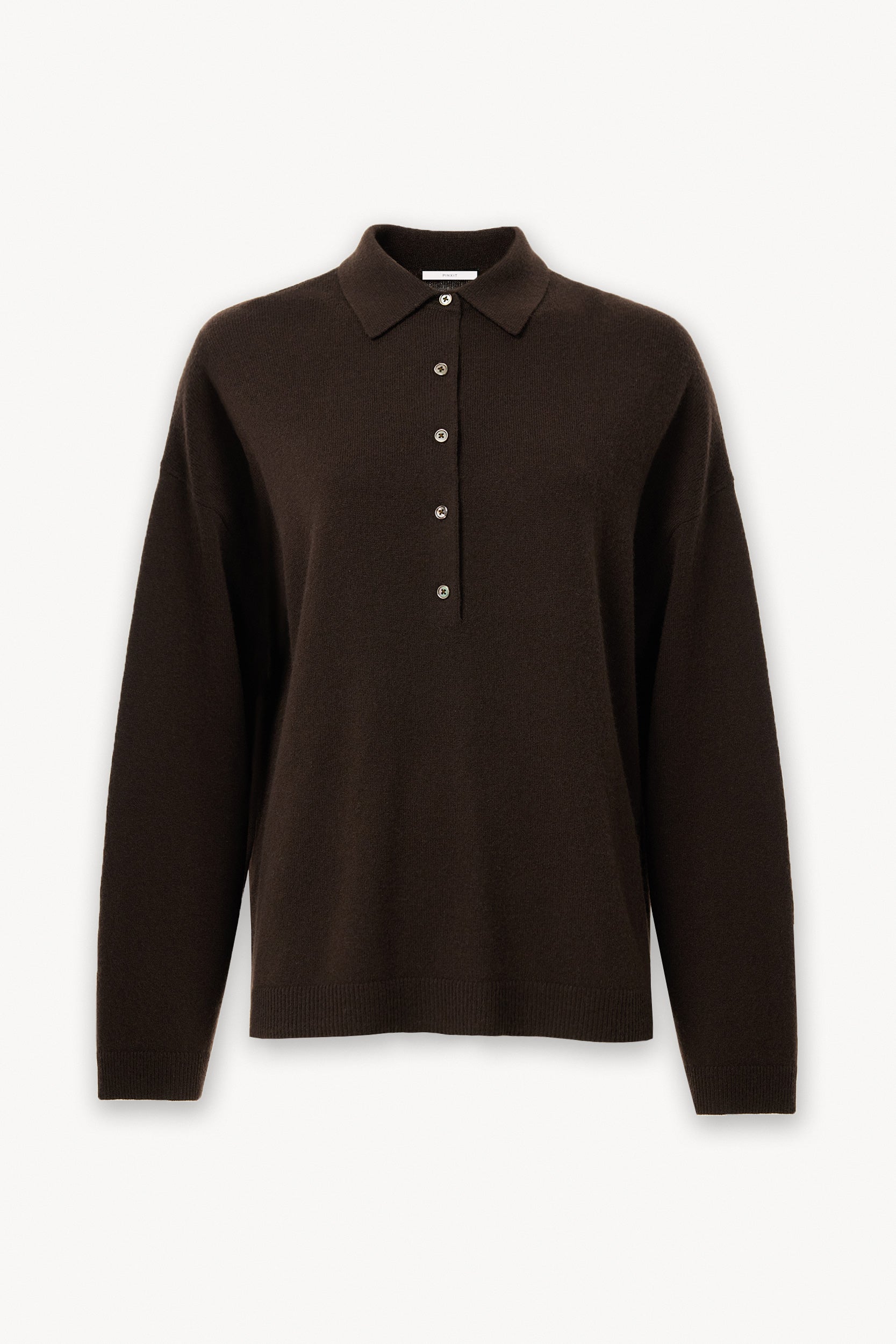 Knit polo in wool and cashmere Truffle PINXIT XS