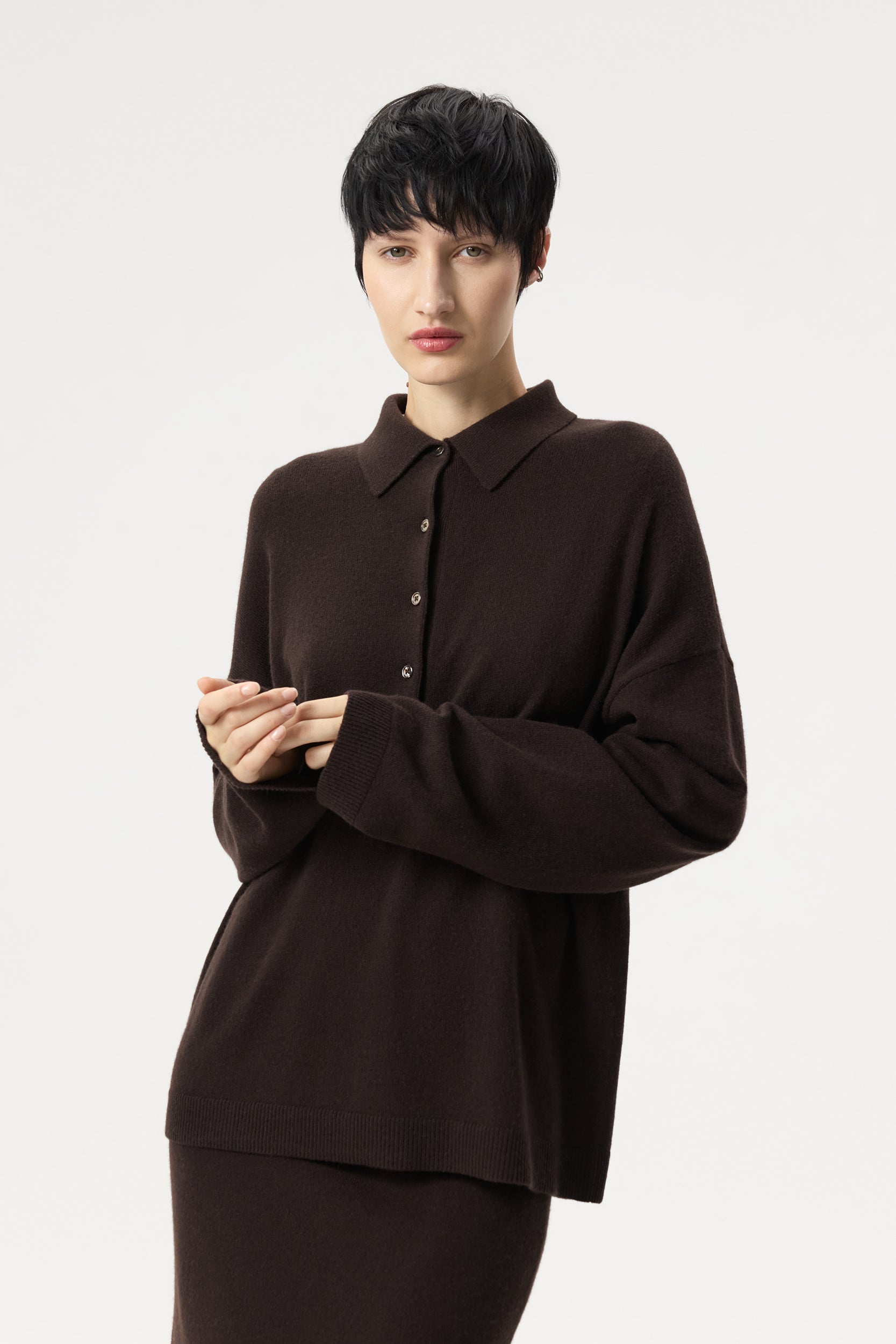 Knit polo in wool and cashmere PINXIT