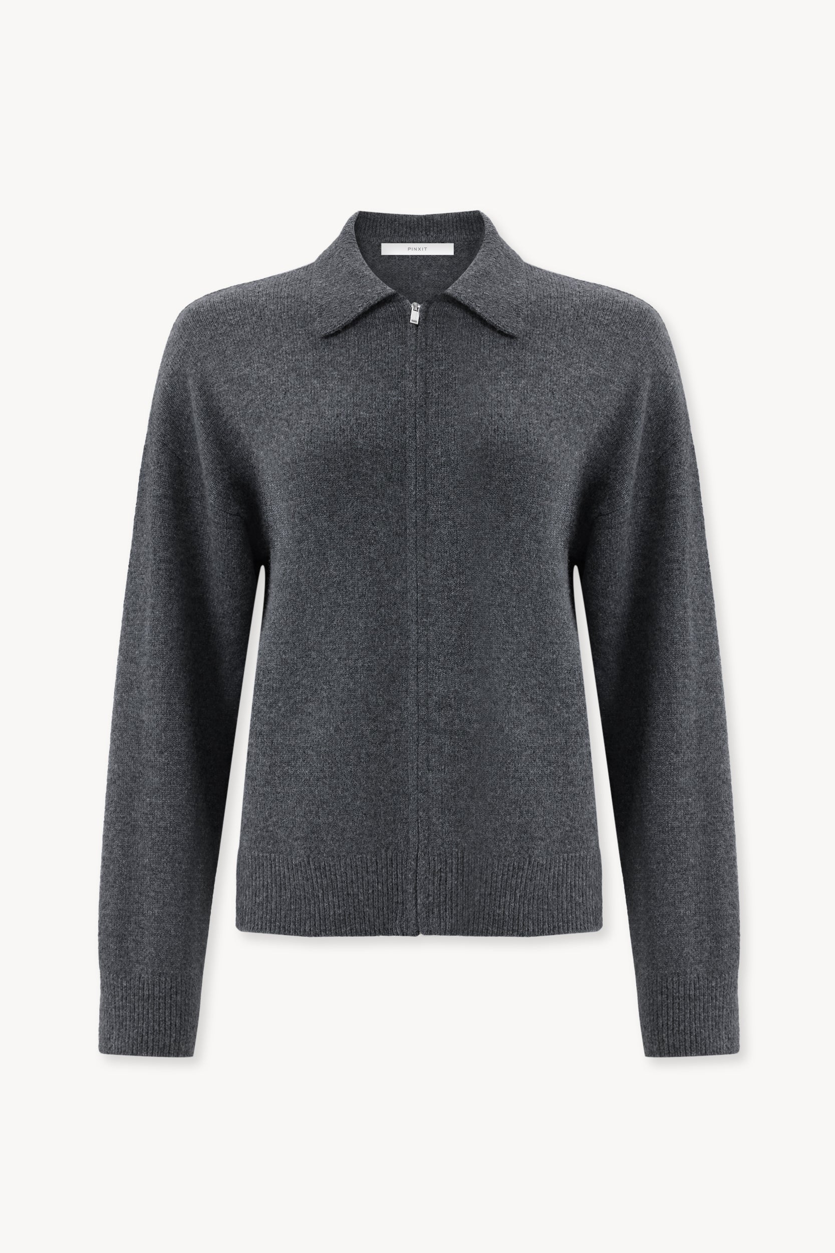 Wool zip cardigan Gray melange PINXIT S