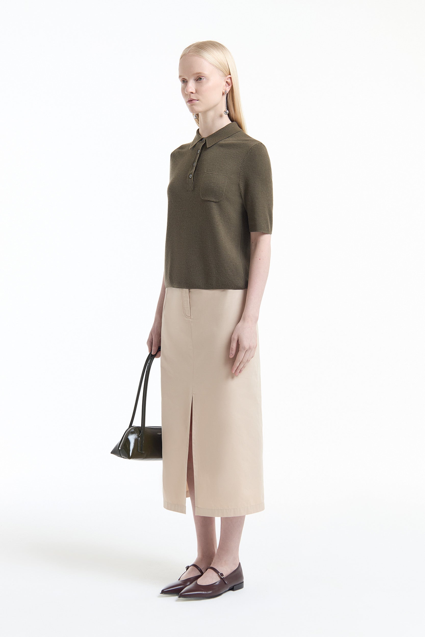 Wool polo with a pocket PINXIT