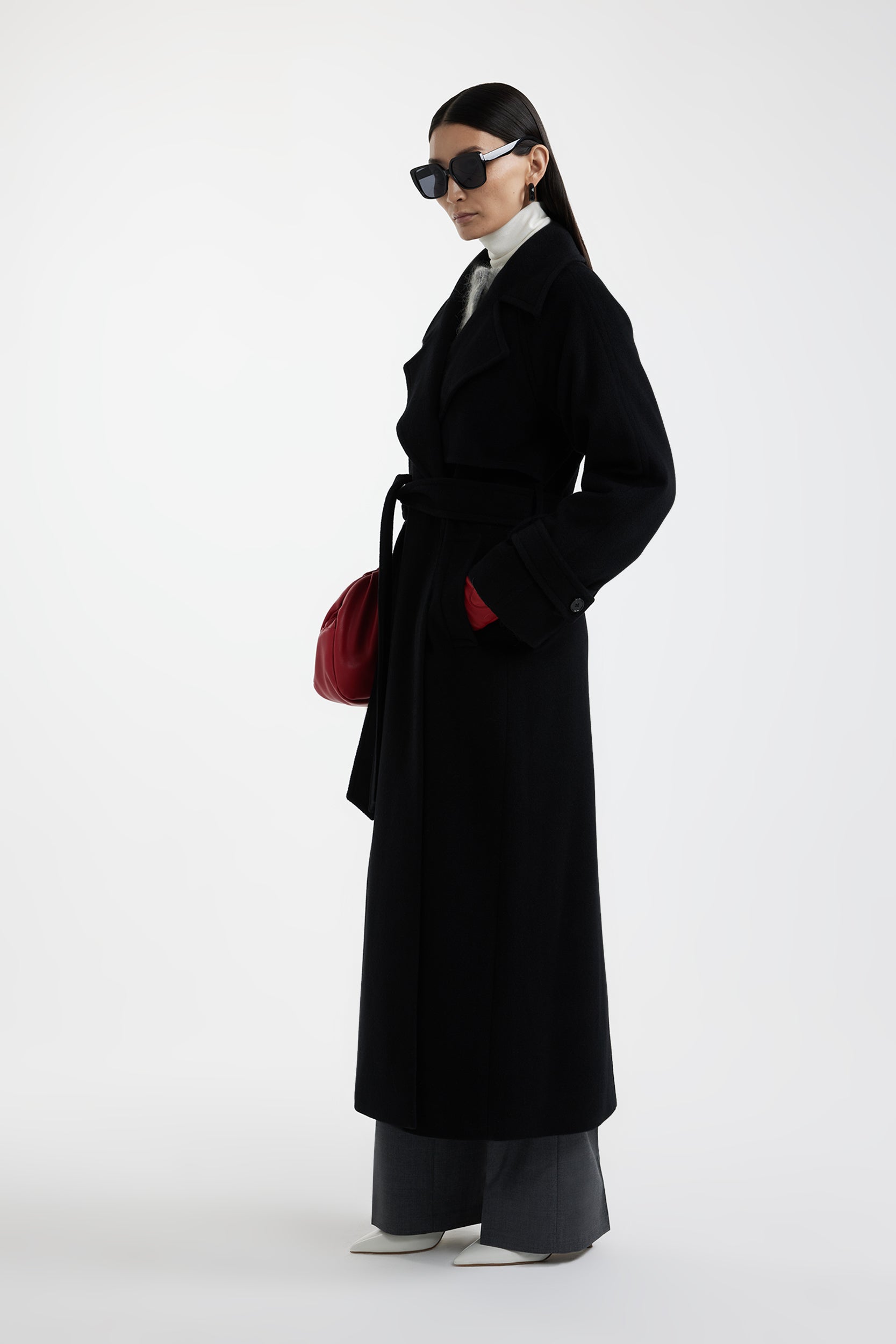 Belted wool coat PINXIT