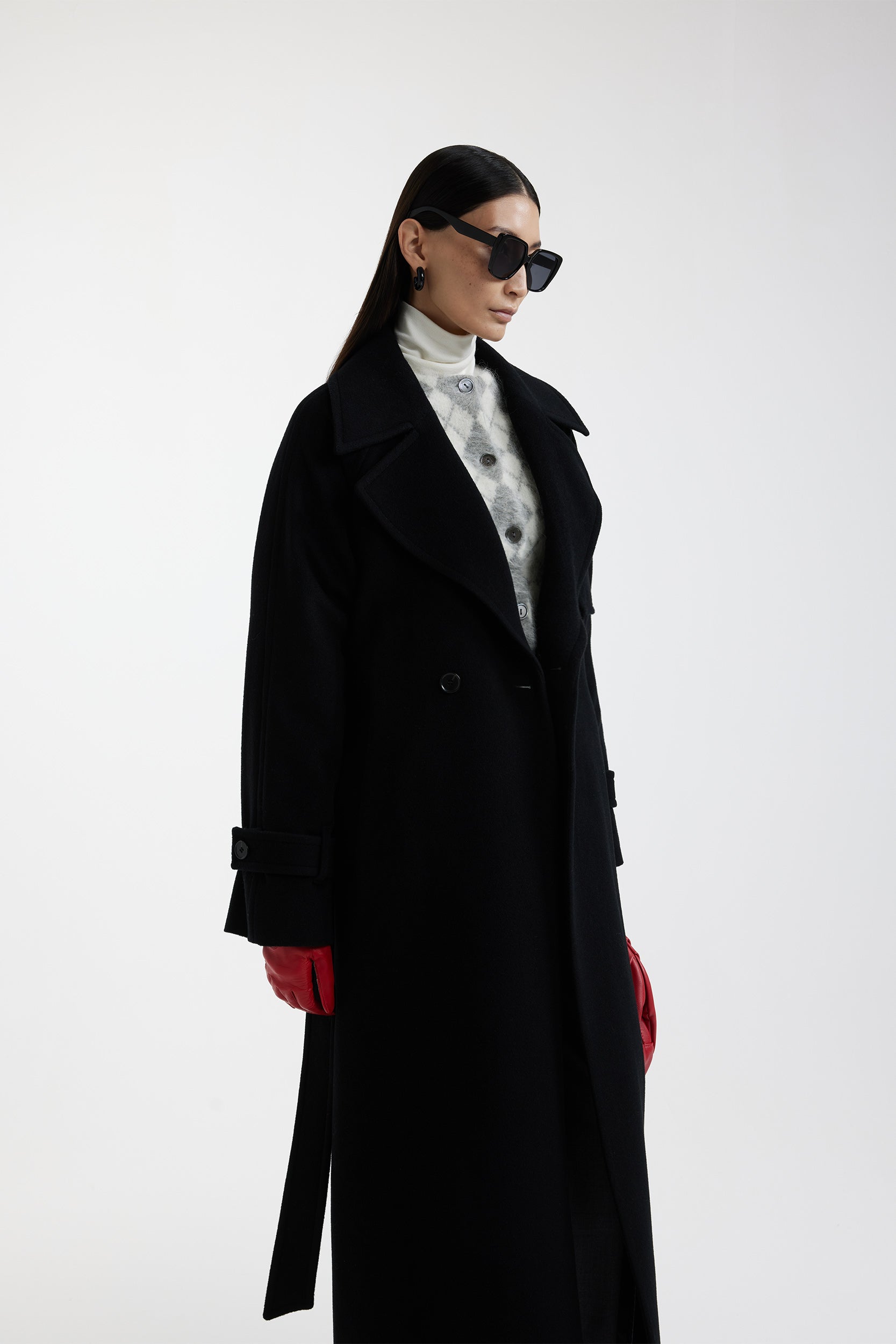 Belted wool coat PINXIT