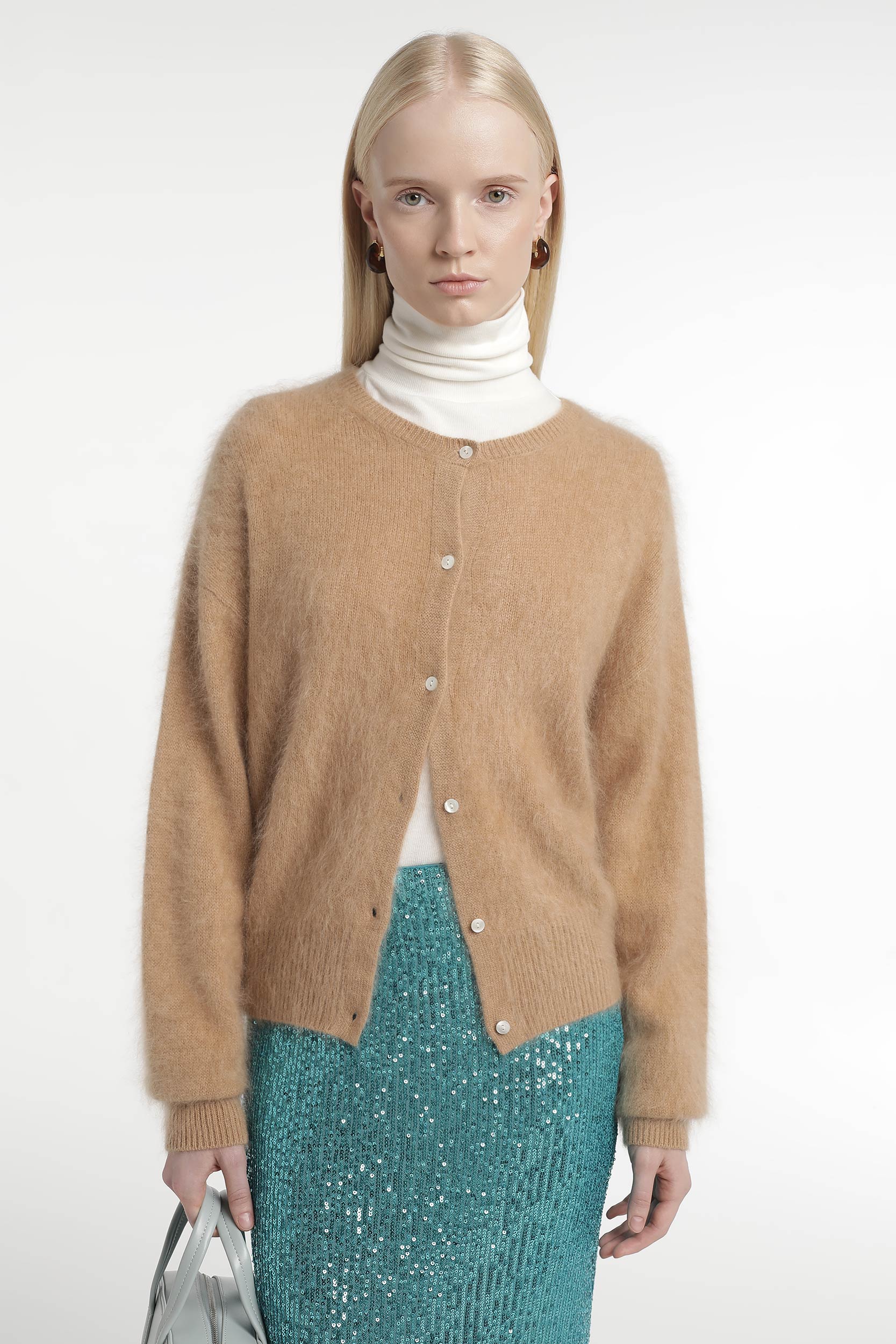 Wool and cashmere cropped cardigan PINXIT