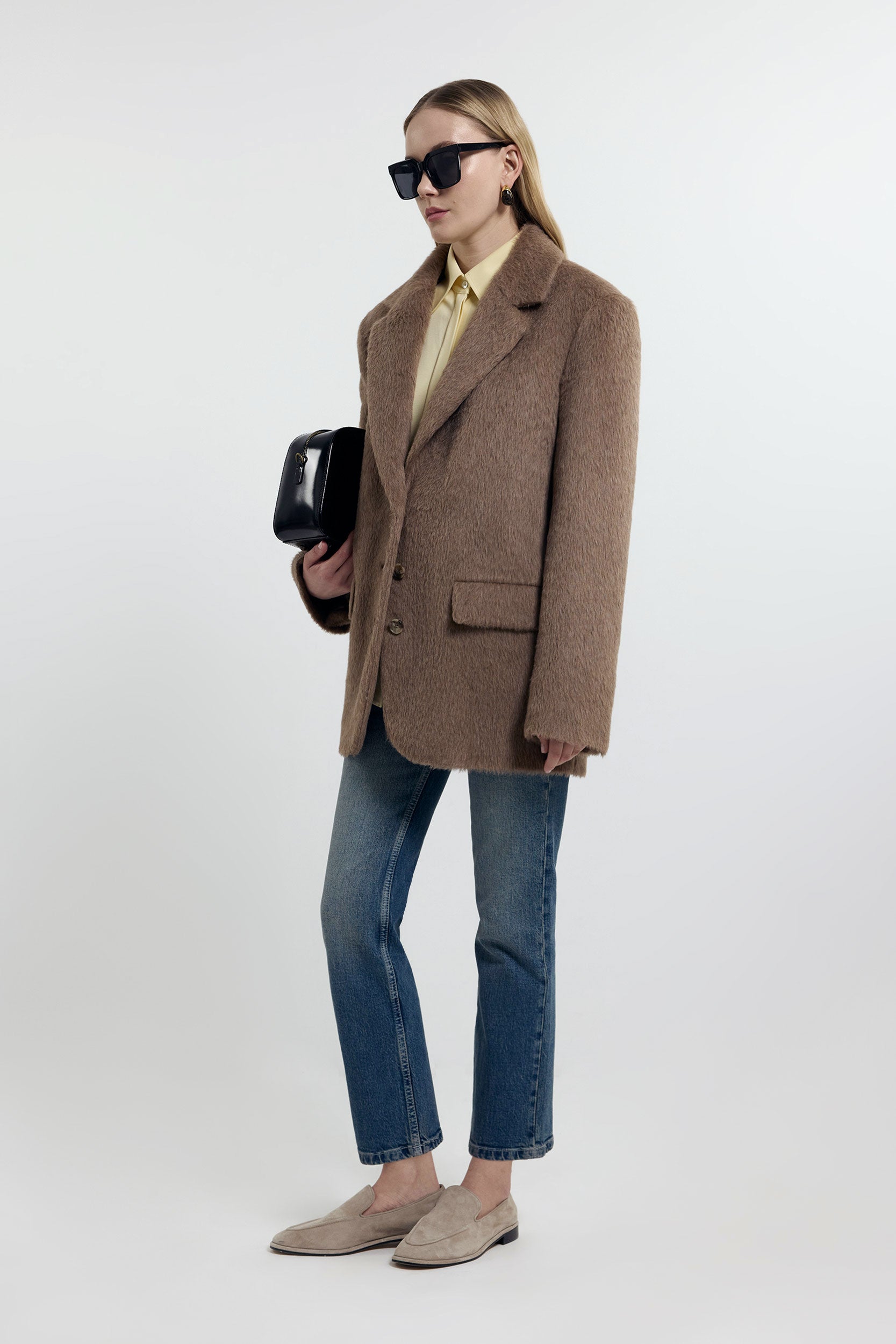 Short blazer-coat with alpaca-wool PINXIT