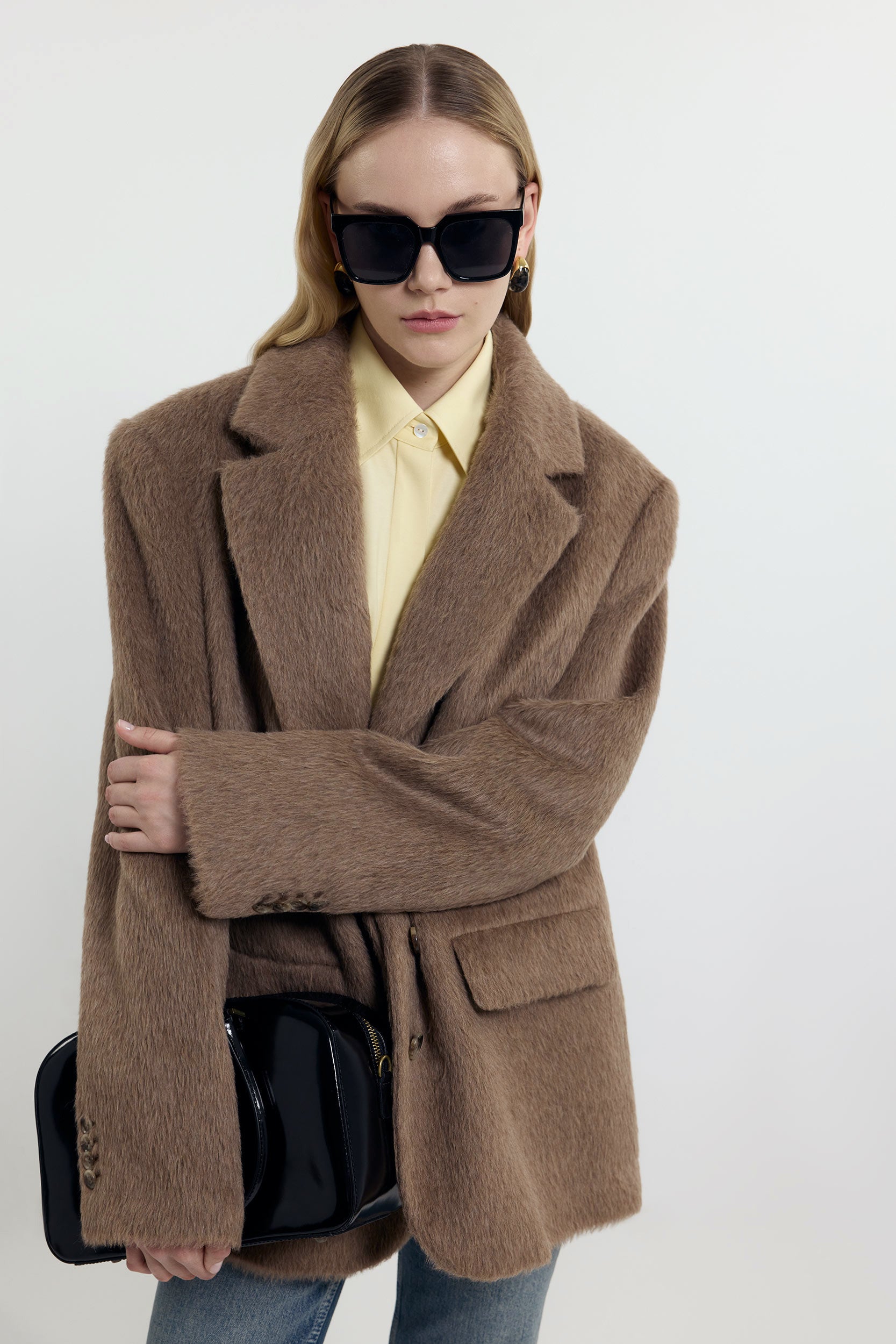 Short blazer-coat with alpaca-wool PINXIT