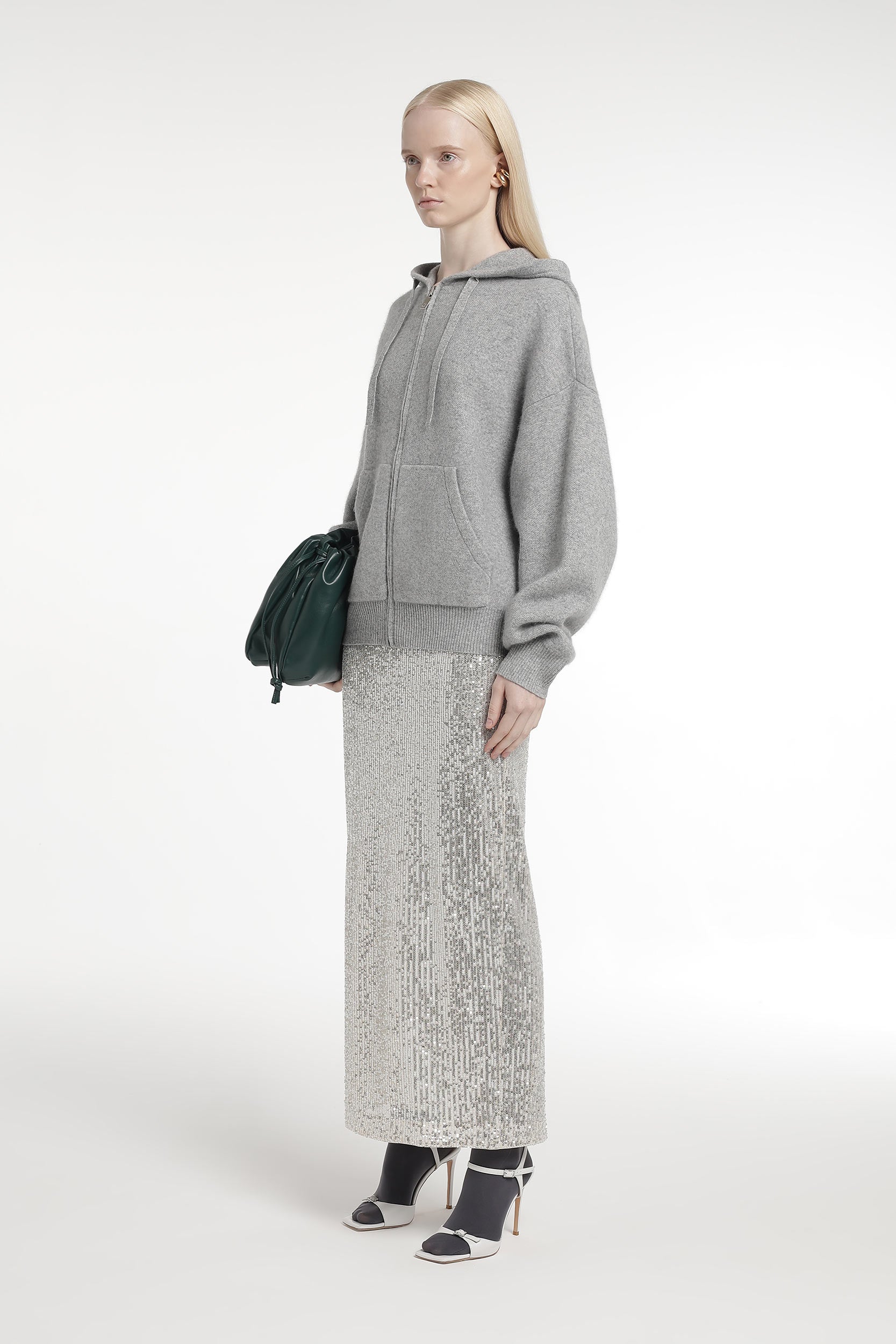 Wool with angora knitted hoodie PINXIT