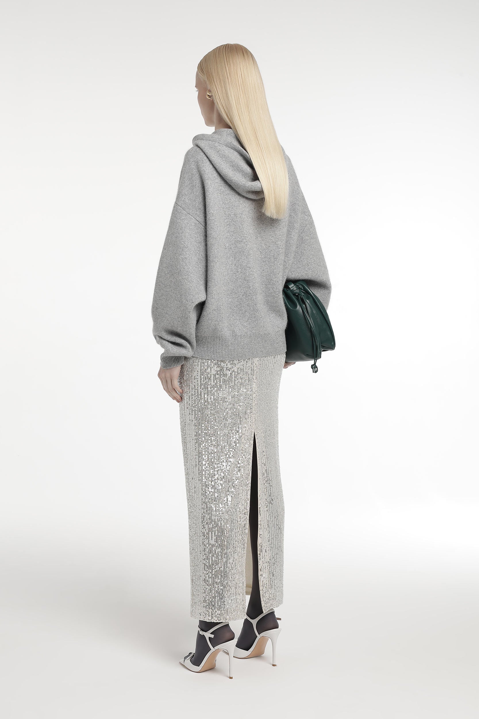 Wool with angora knitted hoodie PINXIT