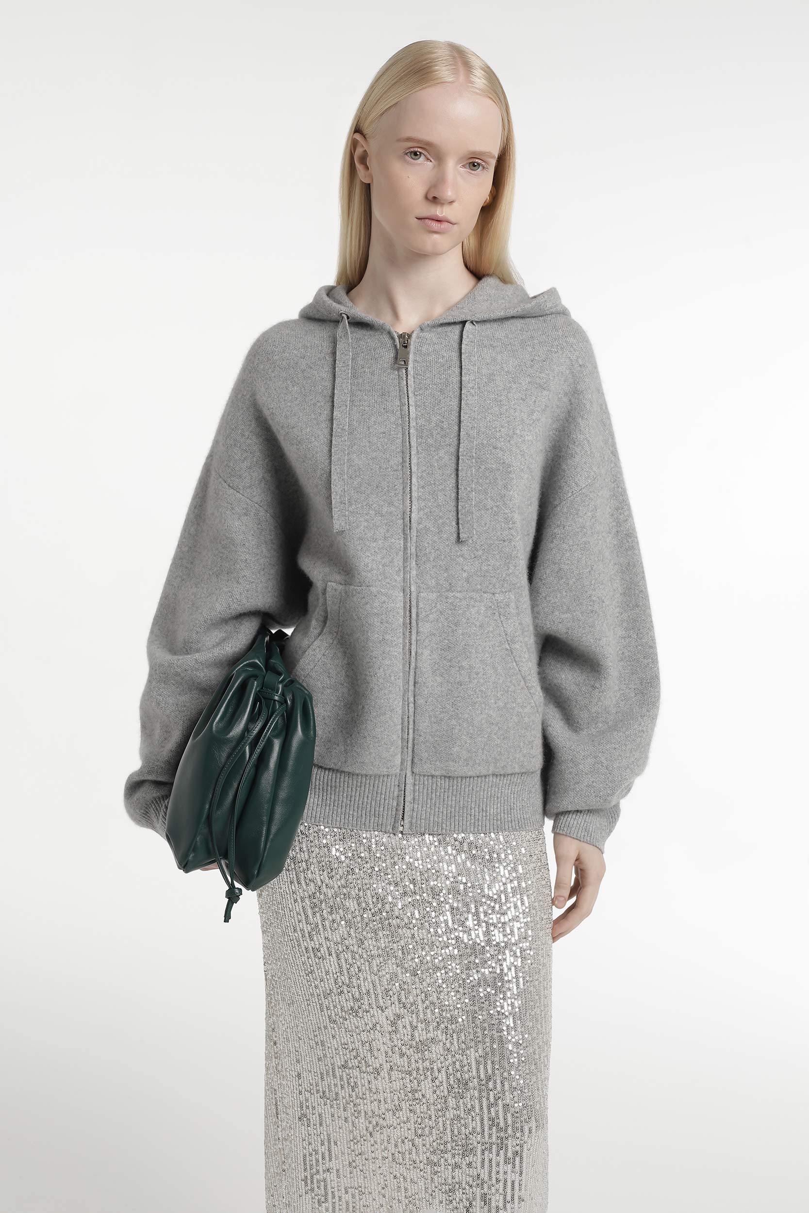 Wool with angora knitted hoodie PINXIT