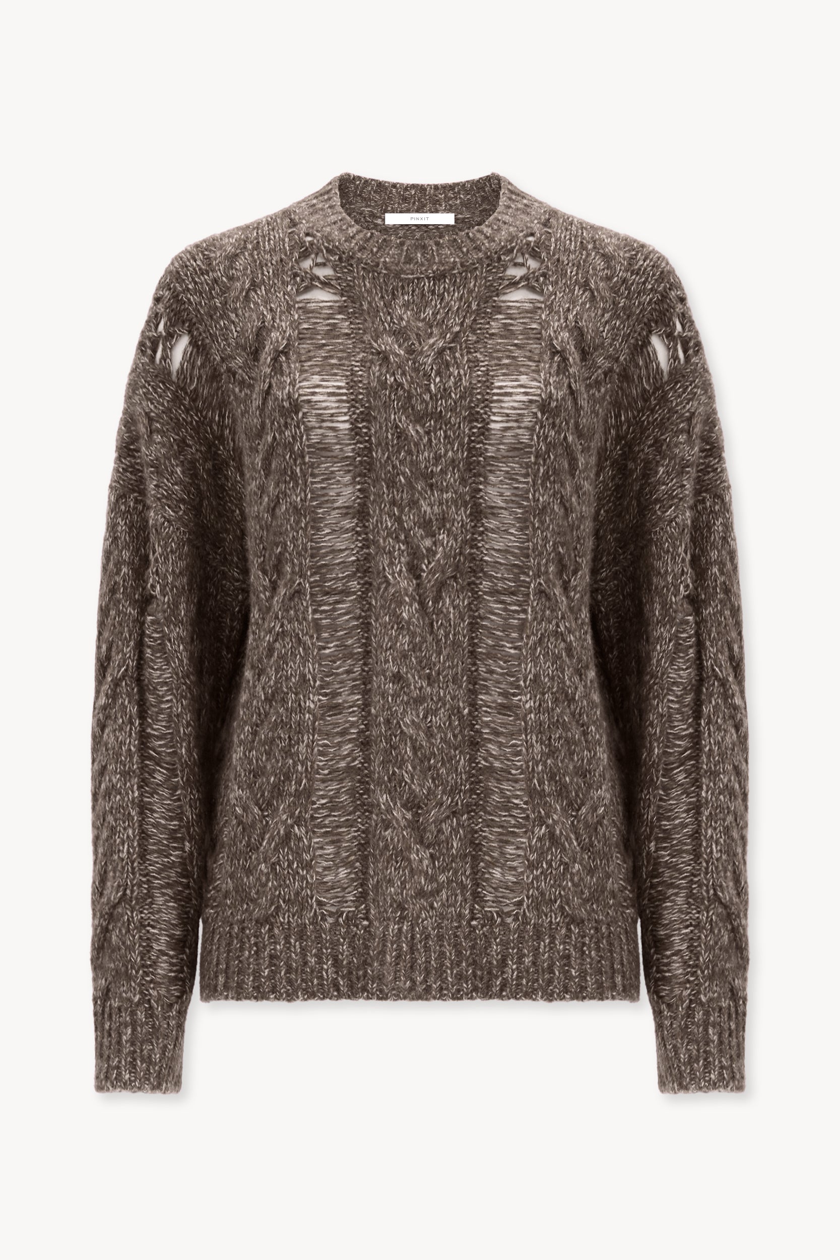 Cashmere and silk jumper Coffee melange PINXIT S