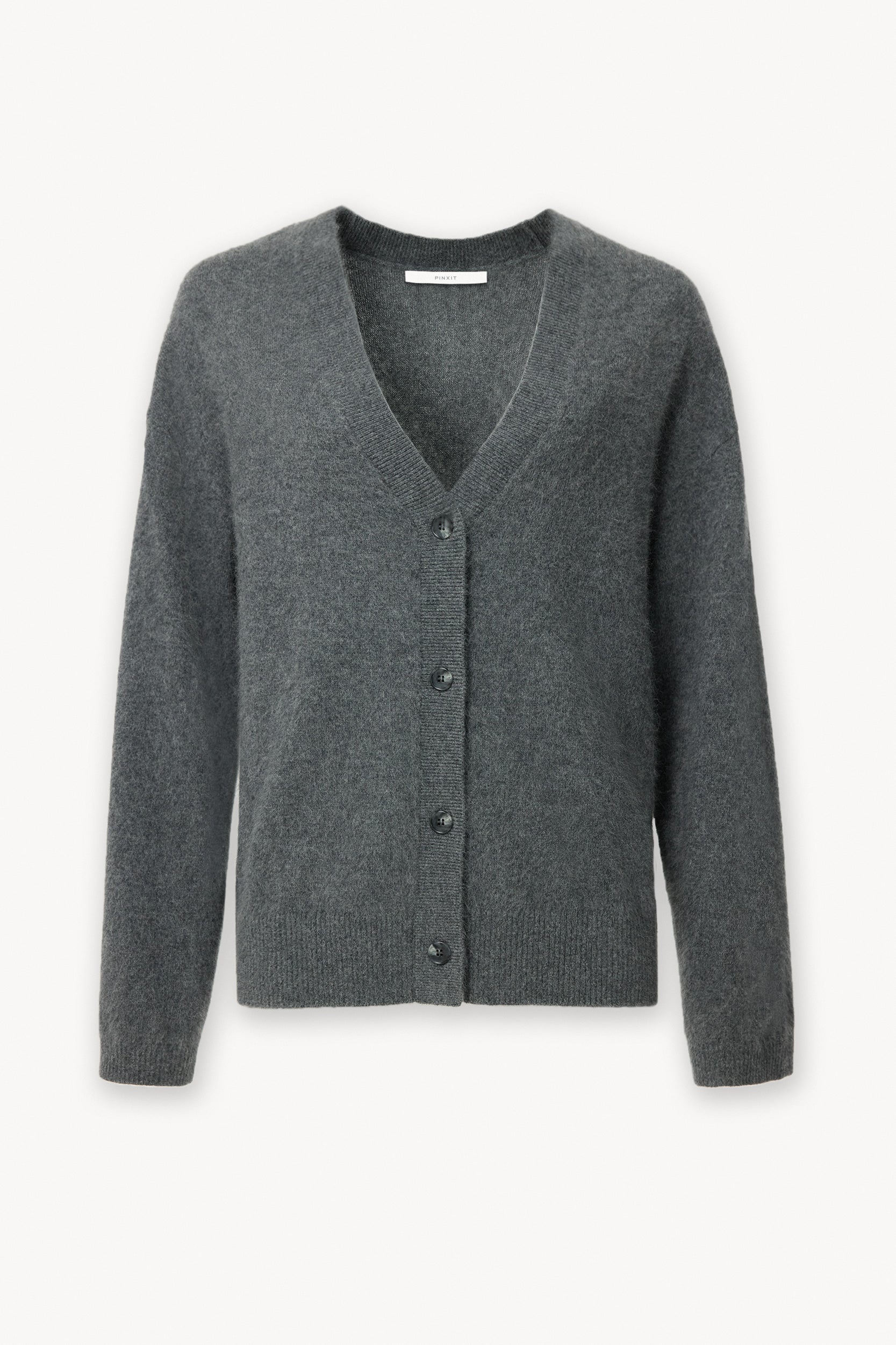 Raccoon wool and angora cardigan Gray melange PINXIT S/M