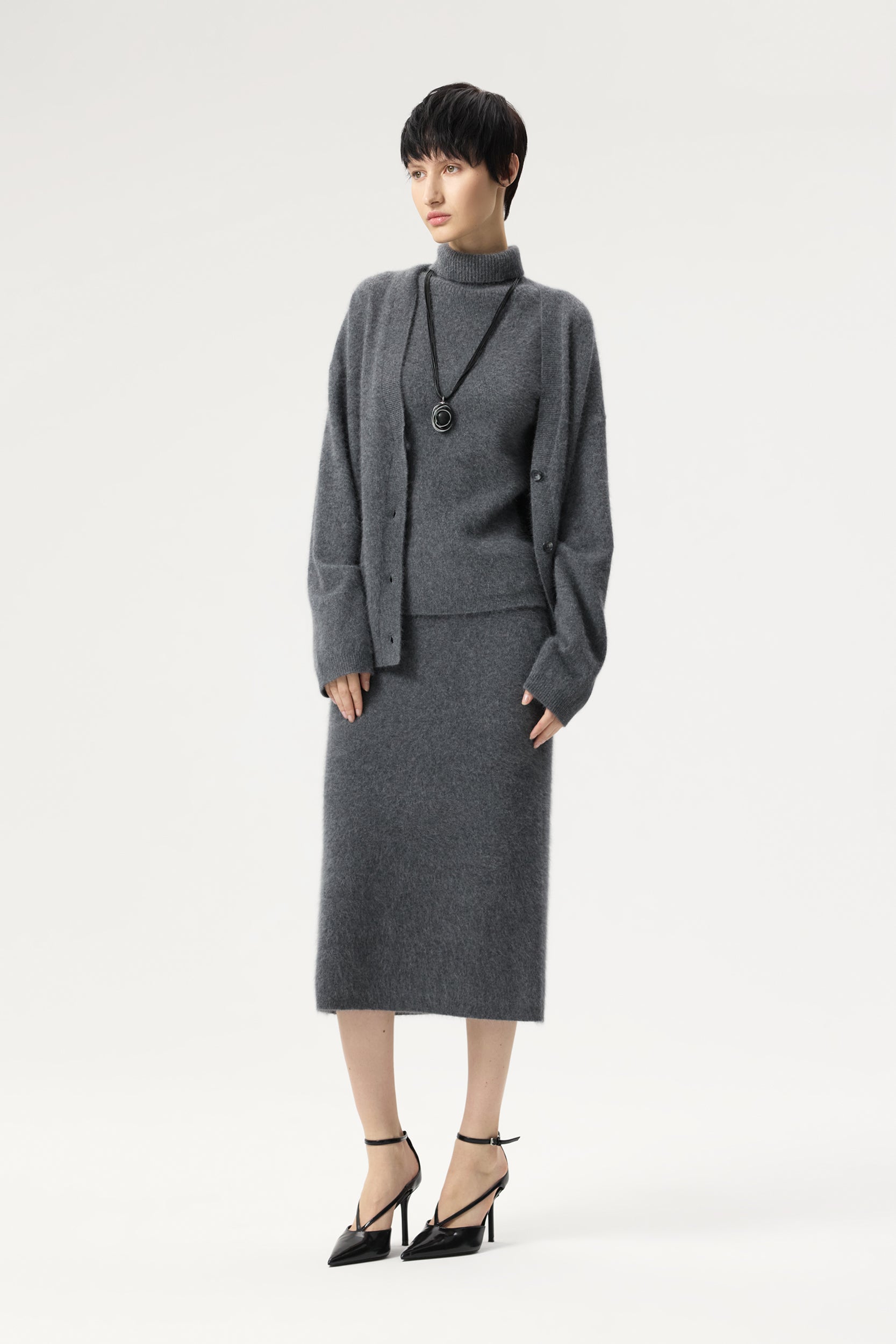 Raccoon wool and angora cardigan PINXIT