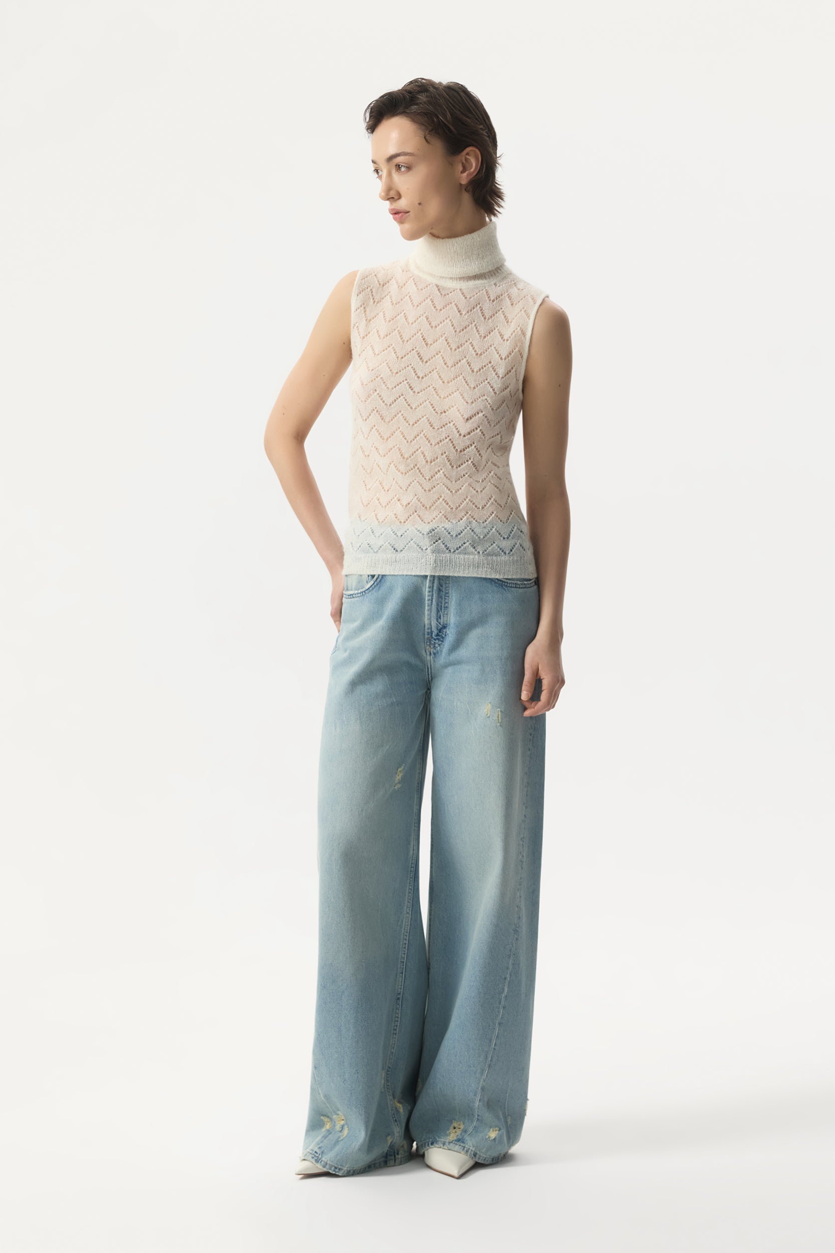 Wool and mohair top PINXIT