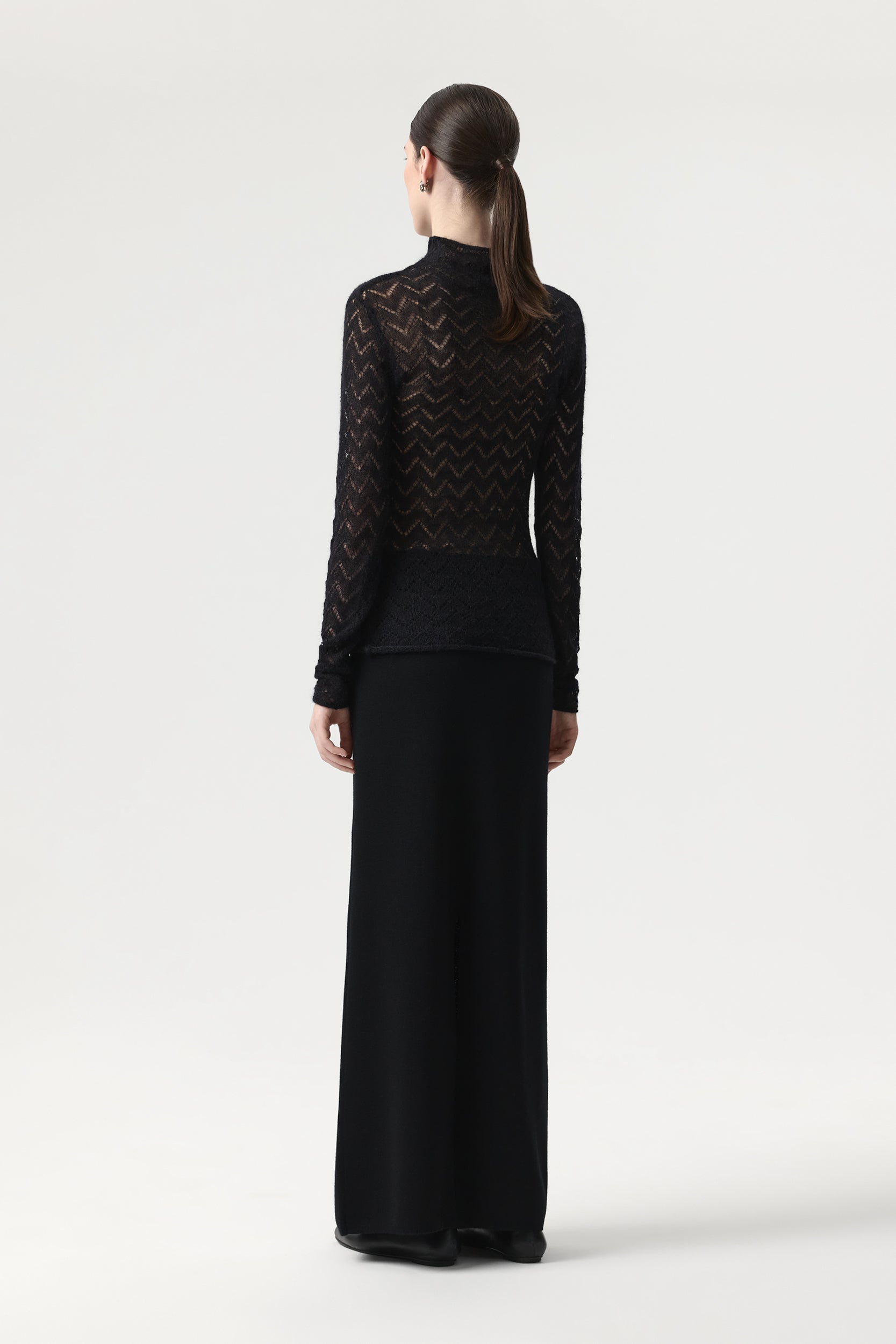 Lace alpaca wool turtleneck PINXIT