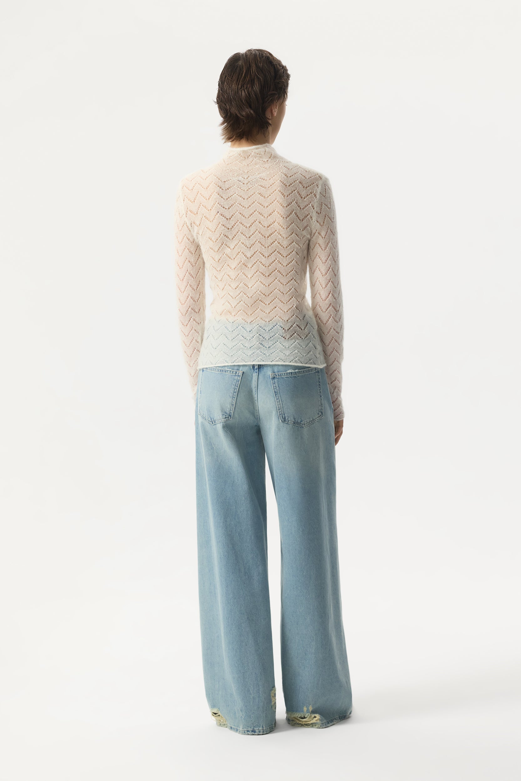 Lace alpaca wool turtleneck PINXIT