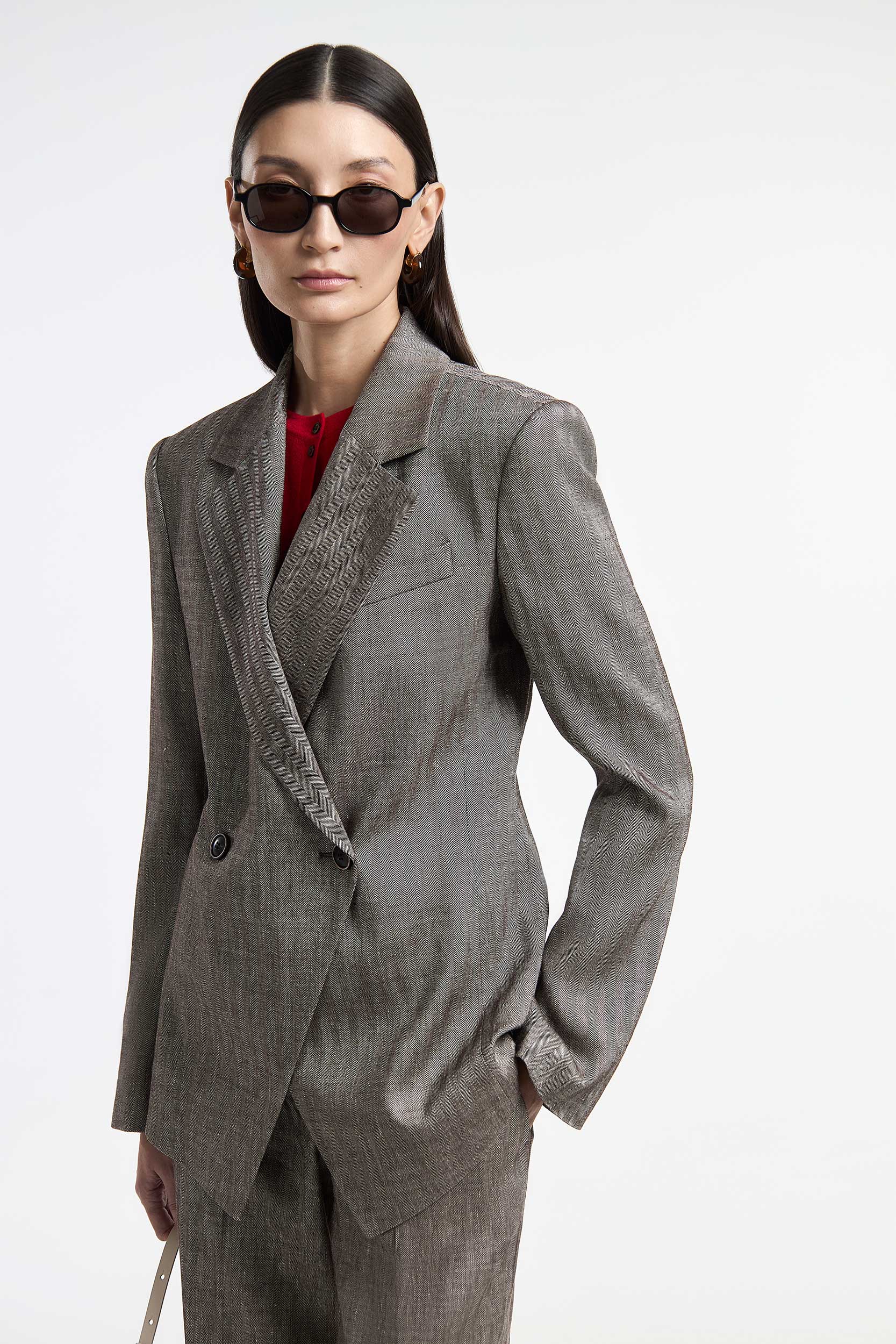 Herringbone linen blazer PINXIT