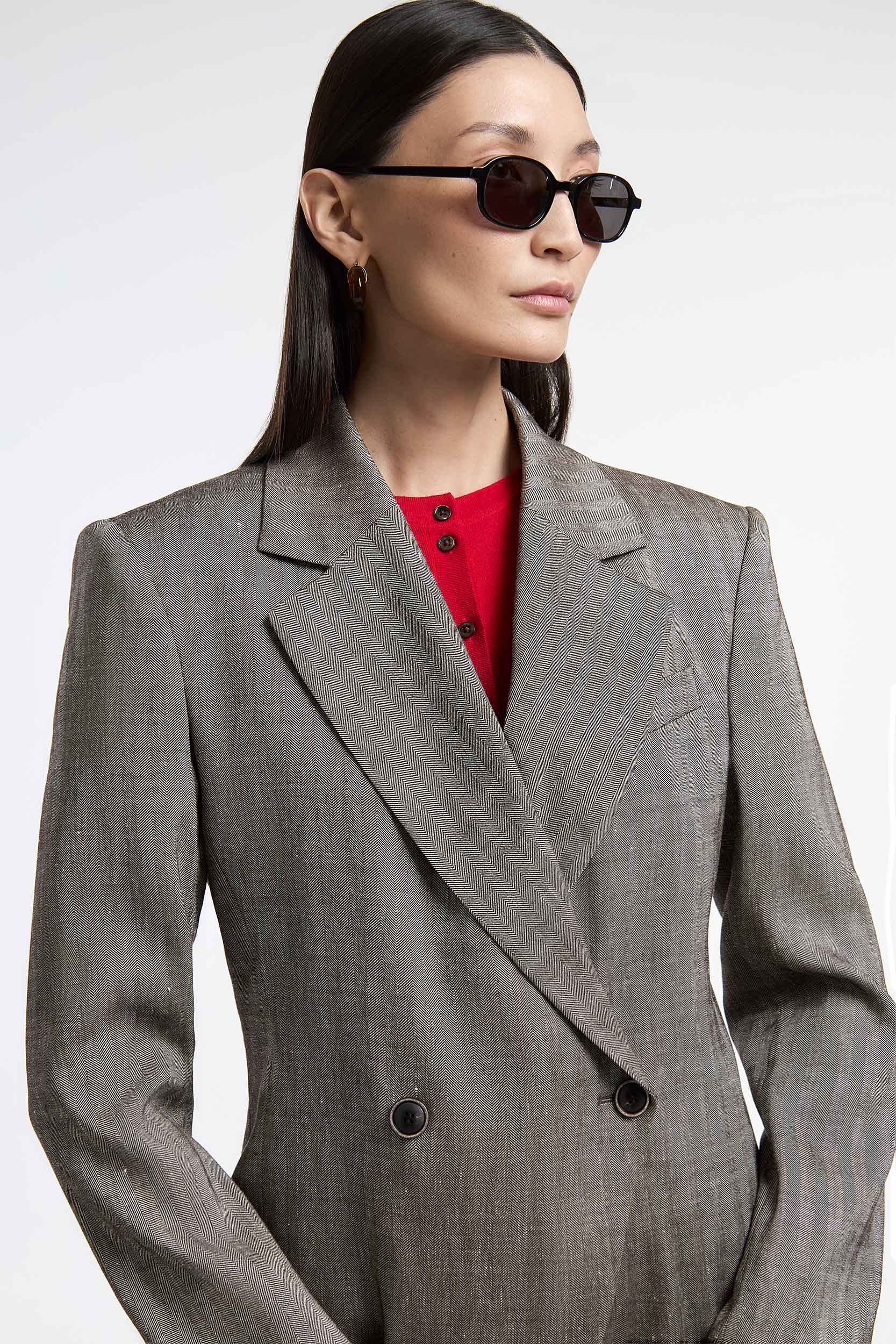 Herringbone linen blazer PINXIT