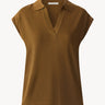 Knitted viscose polo shirt Mustard PINXIT S