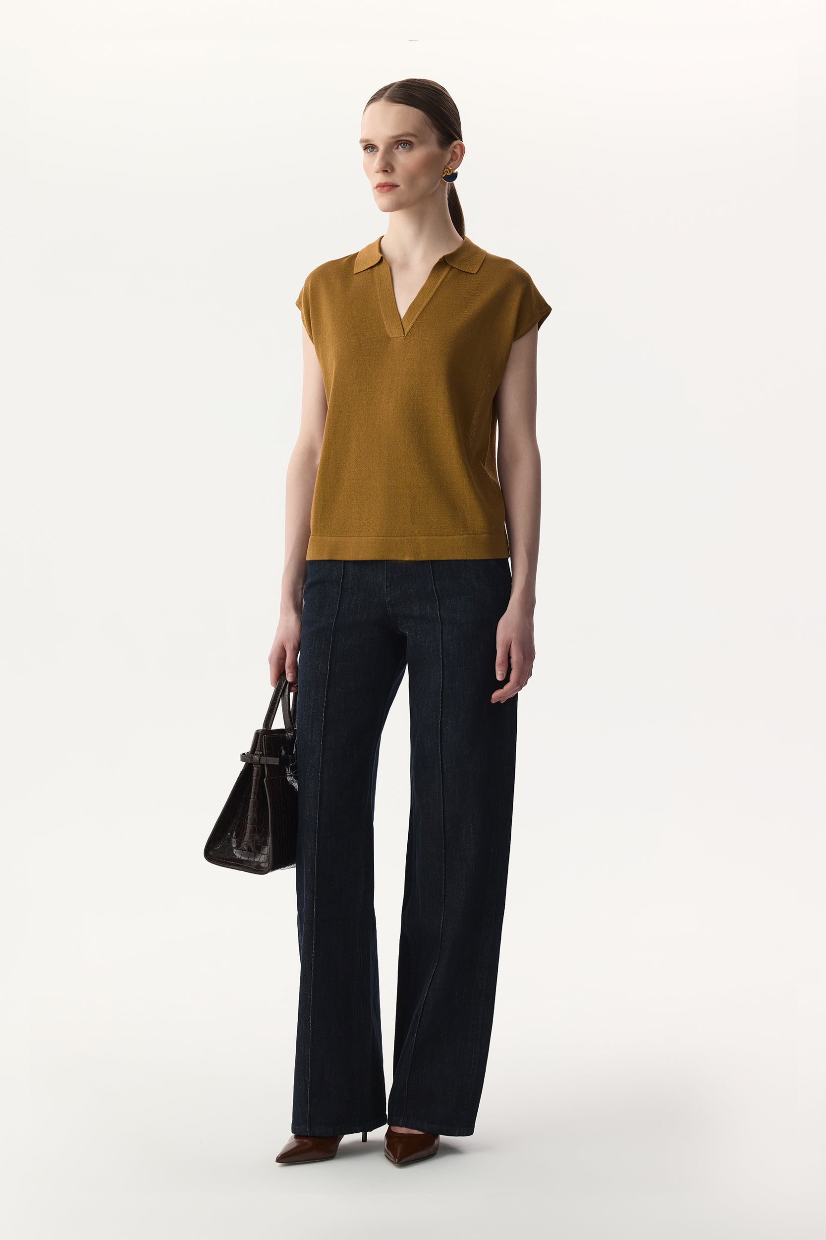 Knitted viscose polo shirt PINXIT