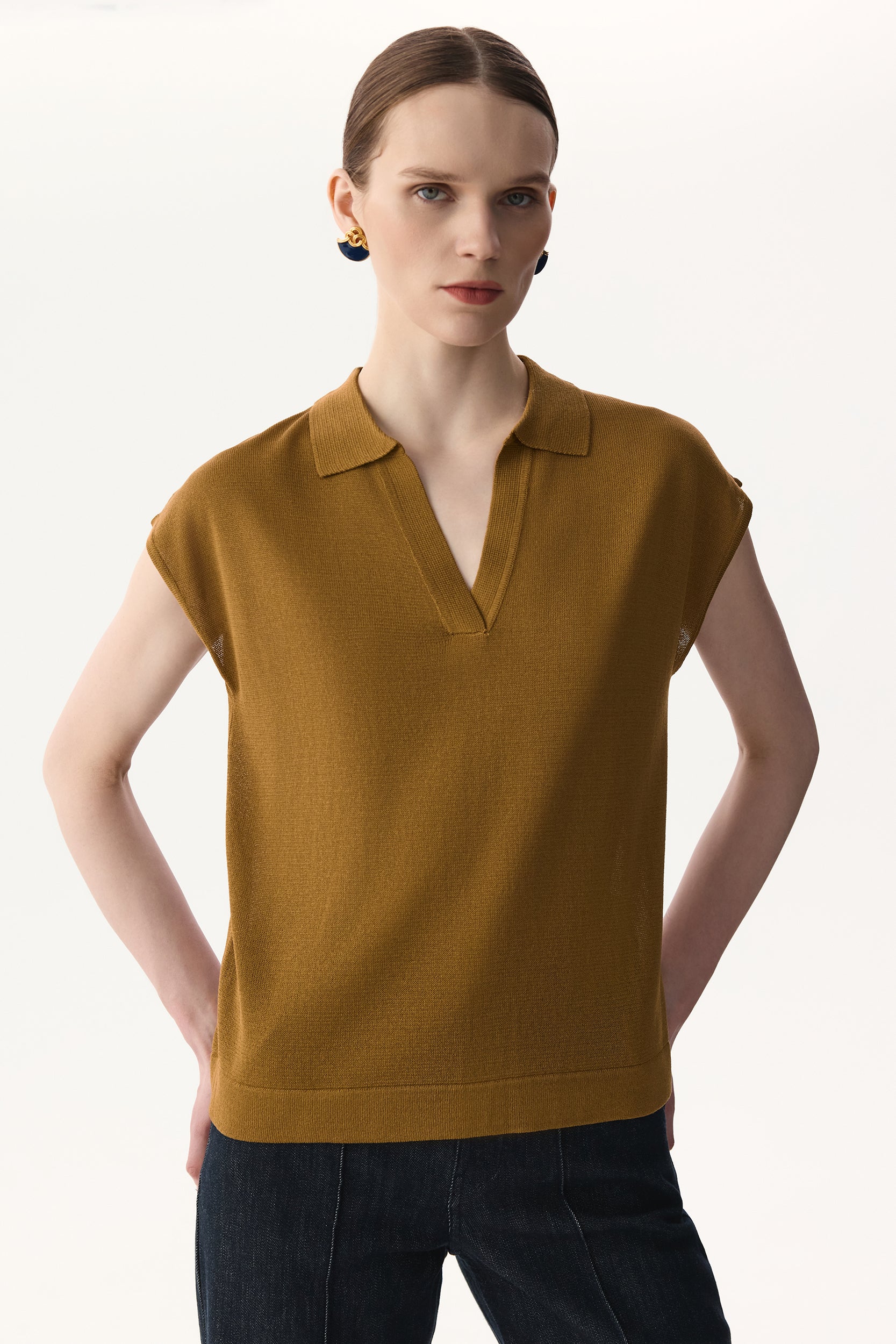 Knitted viscose polo shirt PINXIT