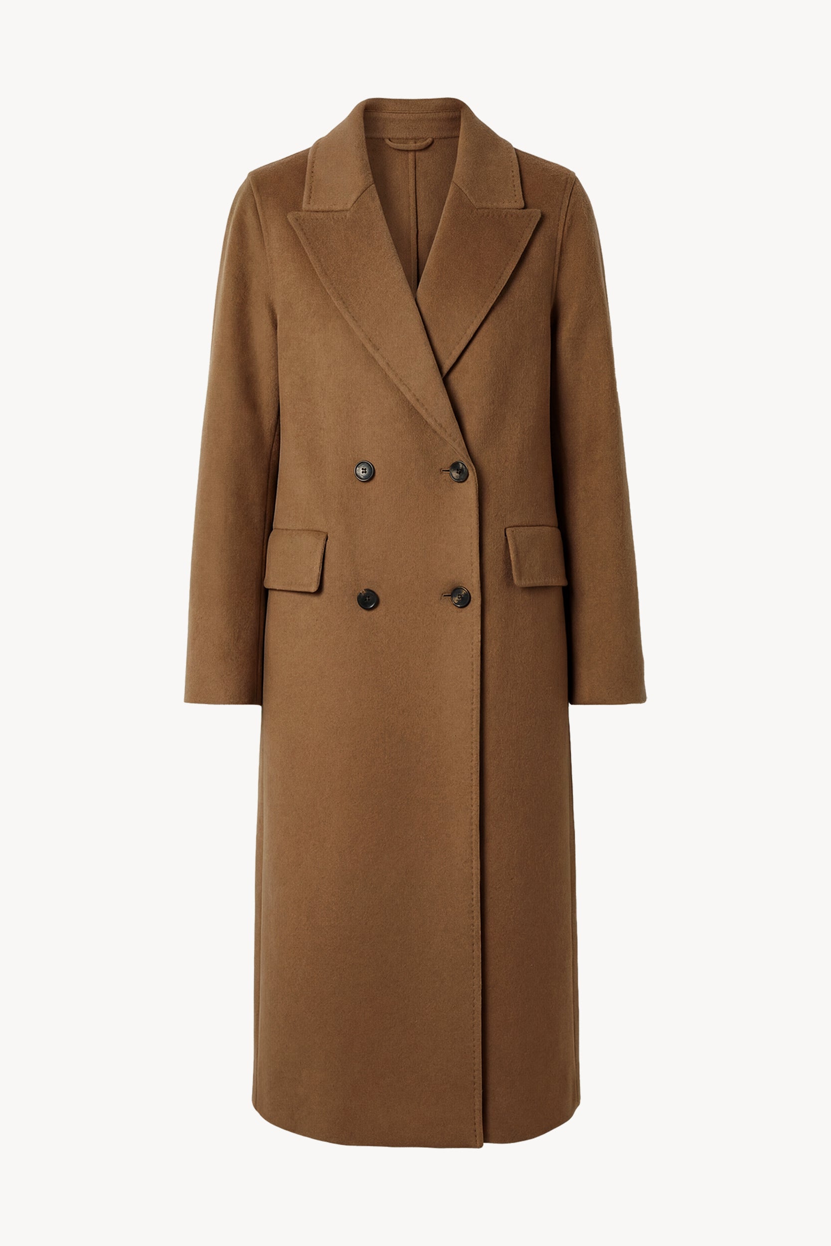 Double-breasted coat with wool (164 cm) Almond PINXIT S