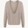Wool jumper with neckline Beige PINXIT XS
