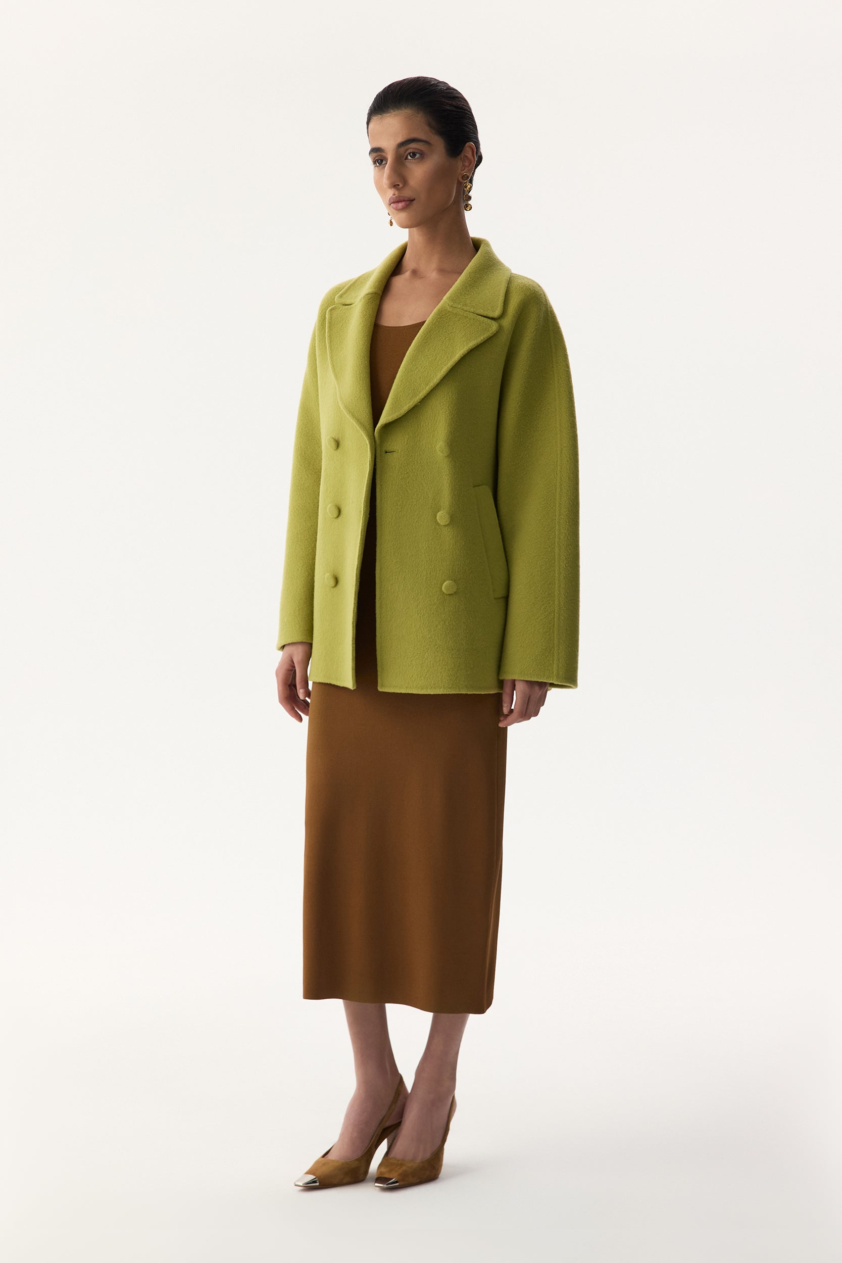 Double-breasted cropped coat (164 cm) PINXIT