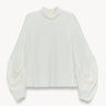 Draped-sleeve satin blouse Ecru PINXIT EU 36