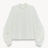 Draped-sleeve satin blouse Ecru PINXIT EU 36