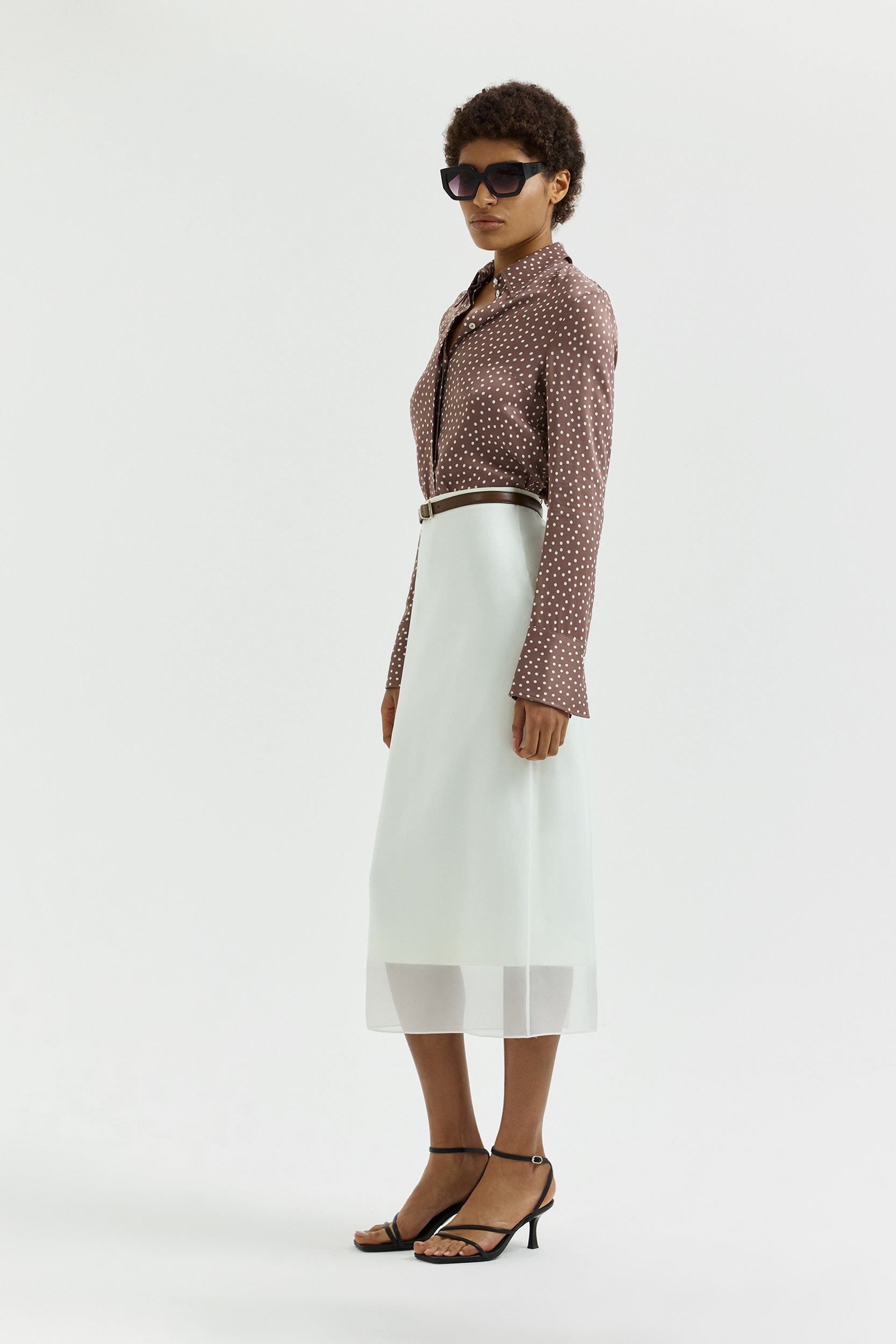 Fitted satin blouse PINXIT