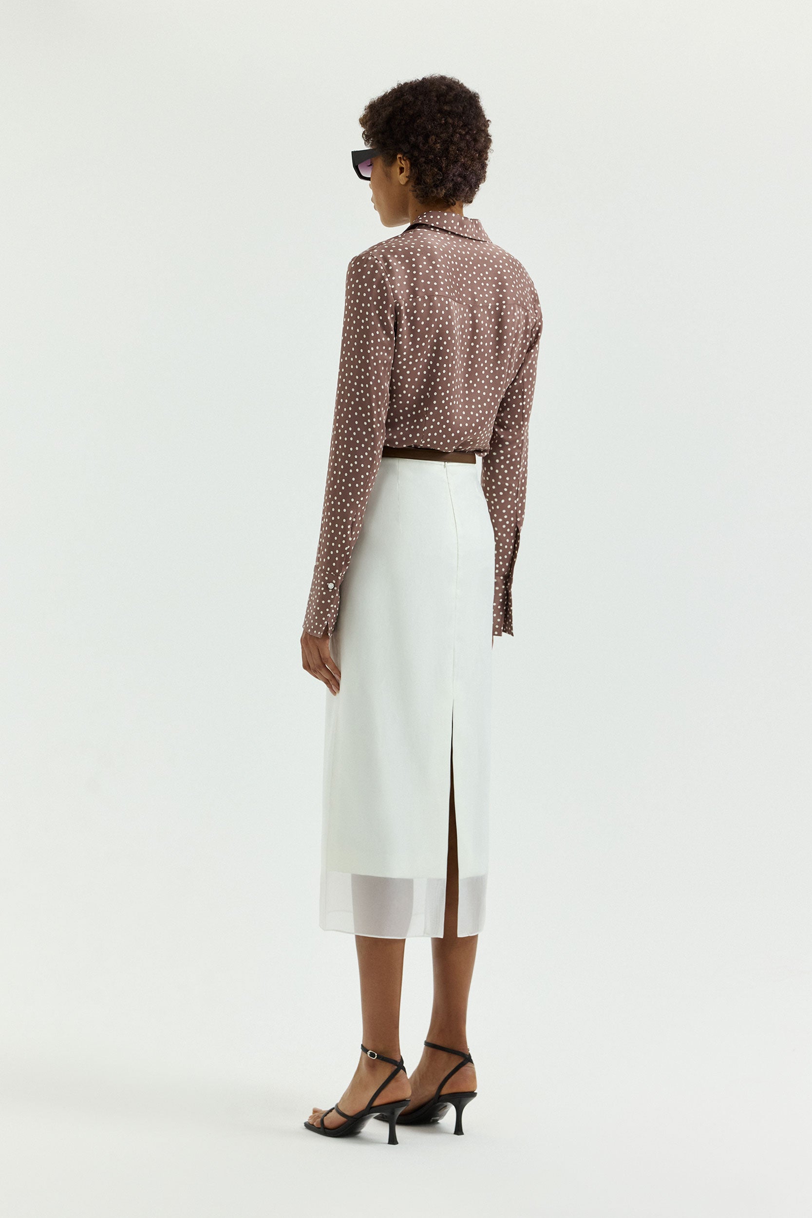 Fitted satin blouse PINXIT