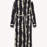 Tie-dye belted shirt dress Black/Ecru PINXIT EU 36