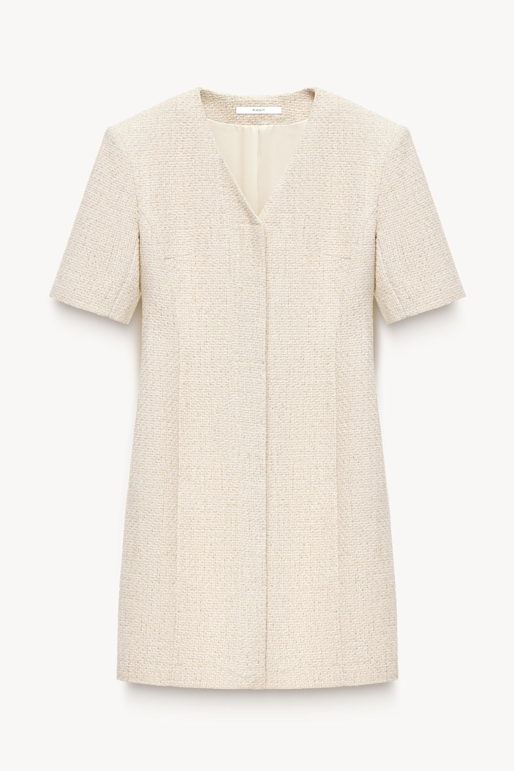 Tweed with lurex dress Ecru PINXIT EU 36