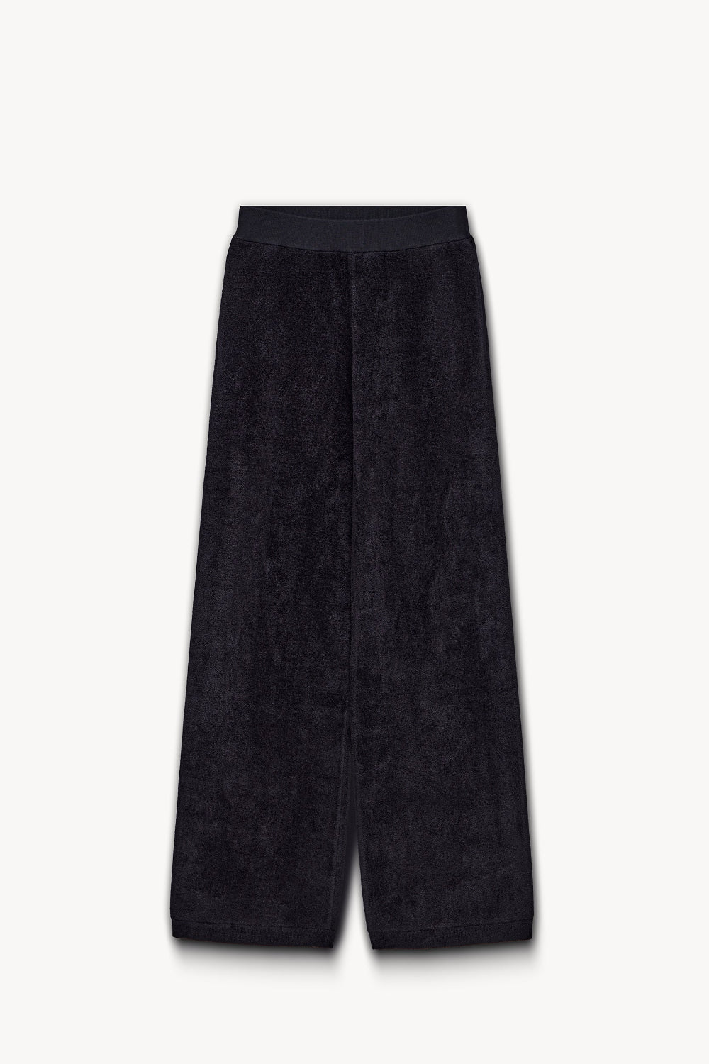 Elasticated waist velour knit trousers Black PINXIT S