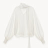 Bow-front chiffon blouse Ecru PINXIT EU 36