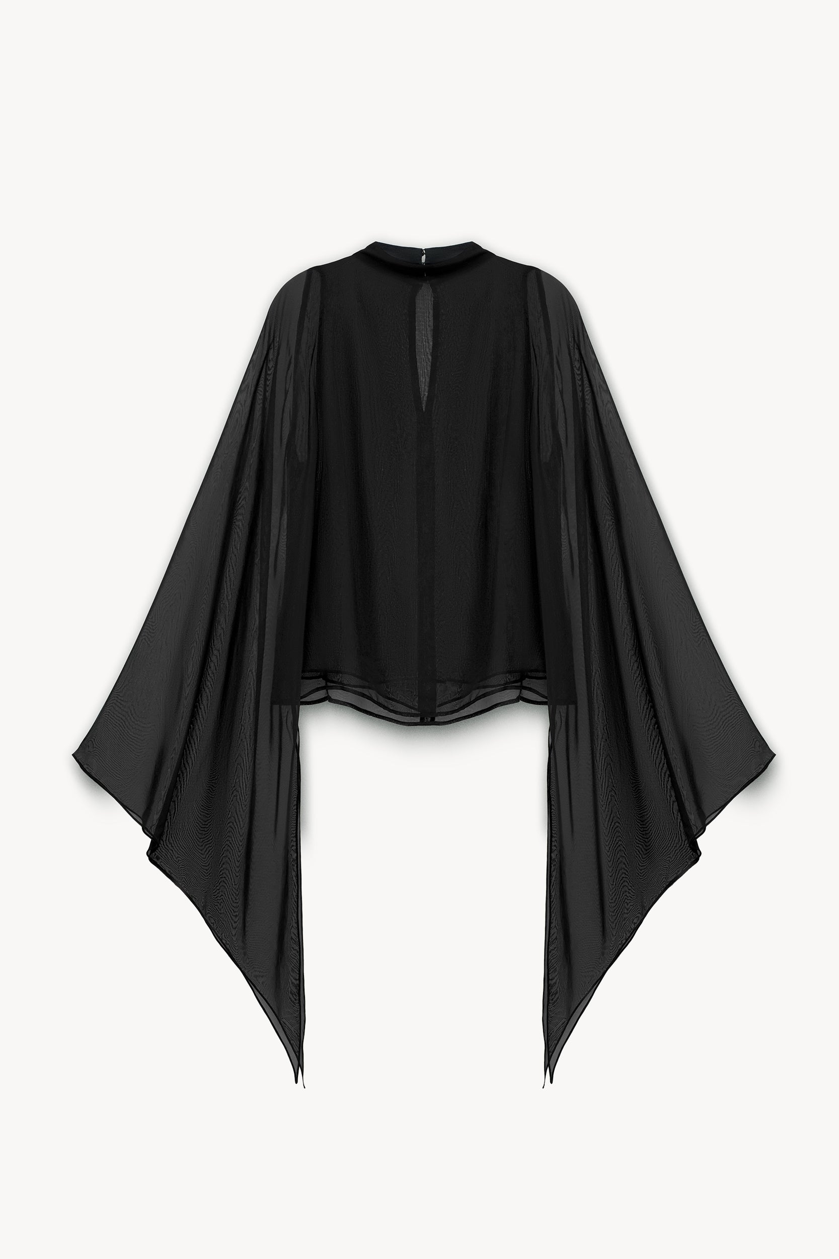 Flutter-sleeve chiffon blouse Black PINXIT EU 36
