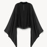 Flutter-sleeve chiffon blouse Black PINXIT EU 36