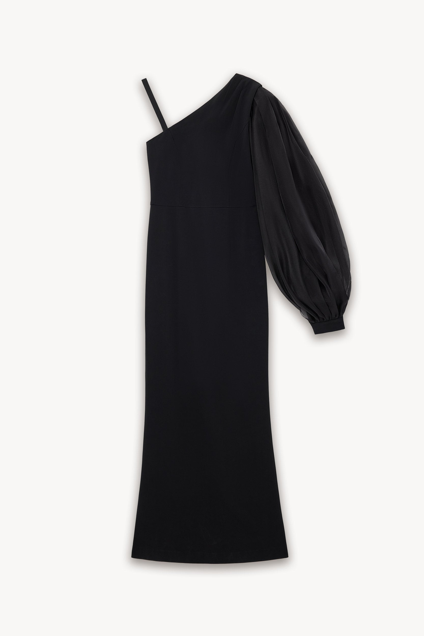 Removable sleeve organza dress Black PINXIT EU 36