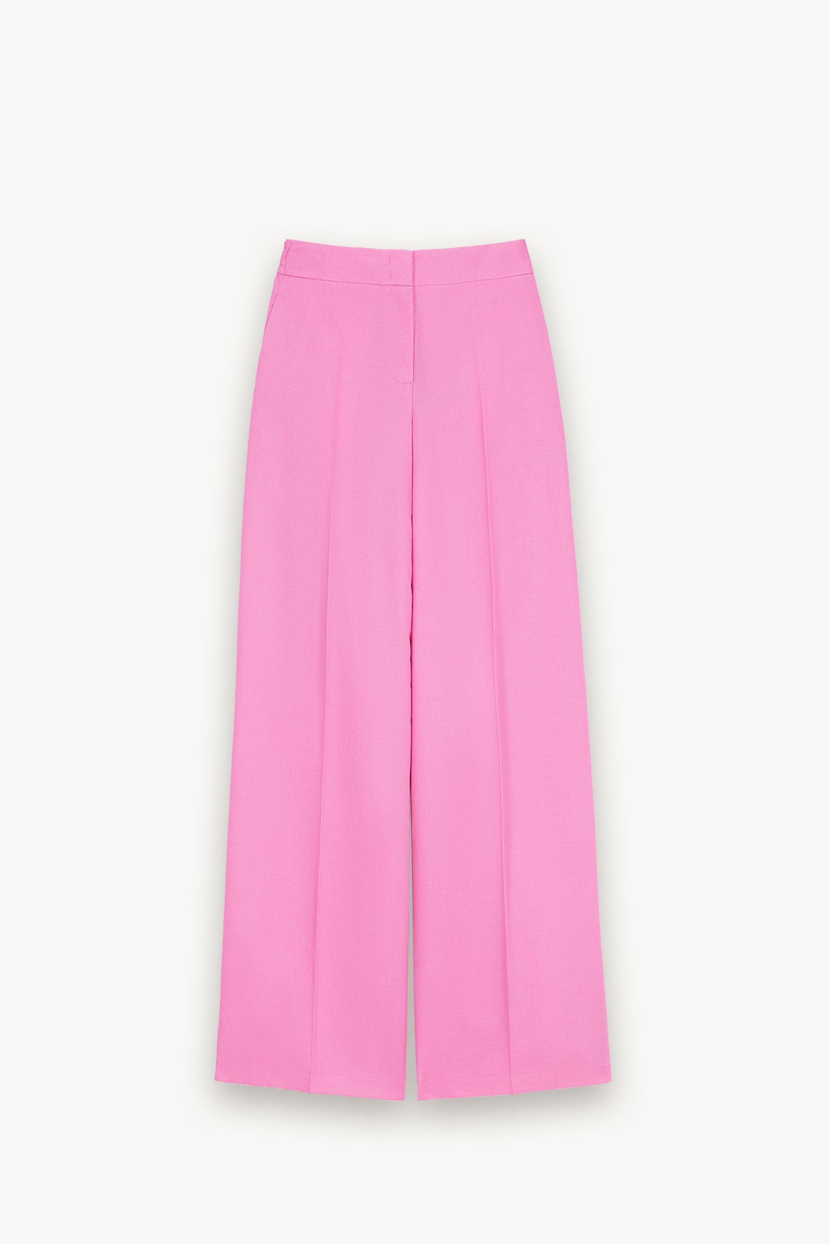 Tencel and linen loose-fit trousers Fuchsia PINXIT EU 36