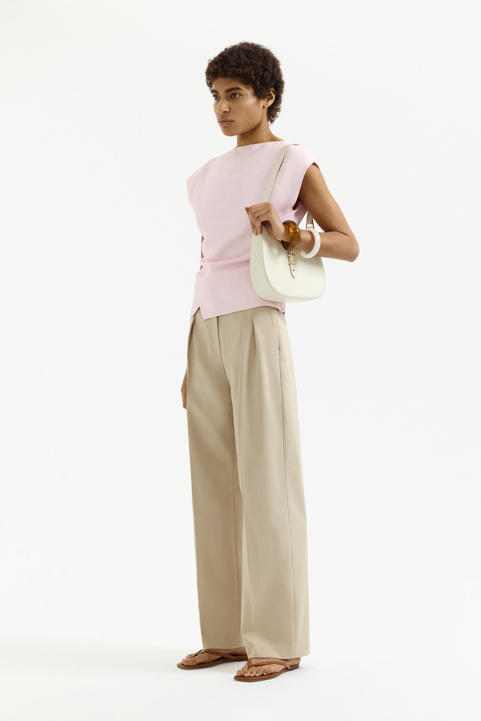 Fitted blouse with linen PINXIT