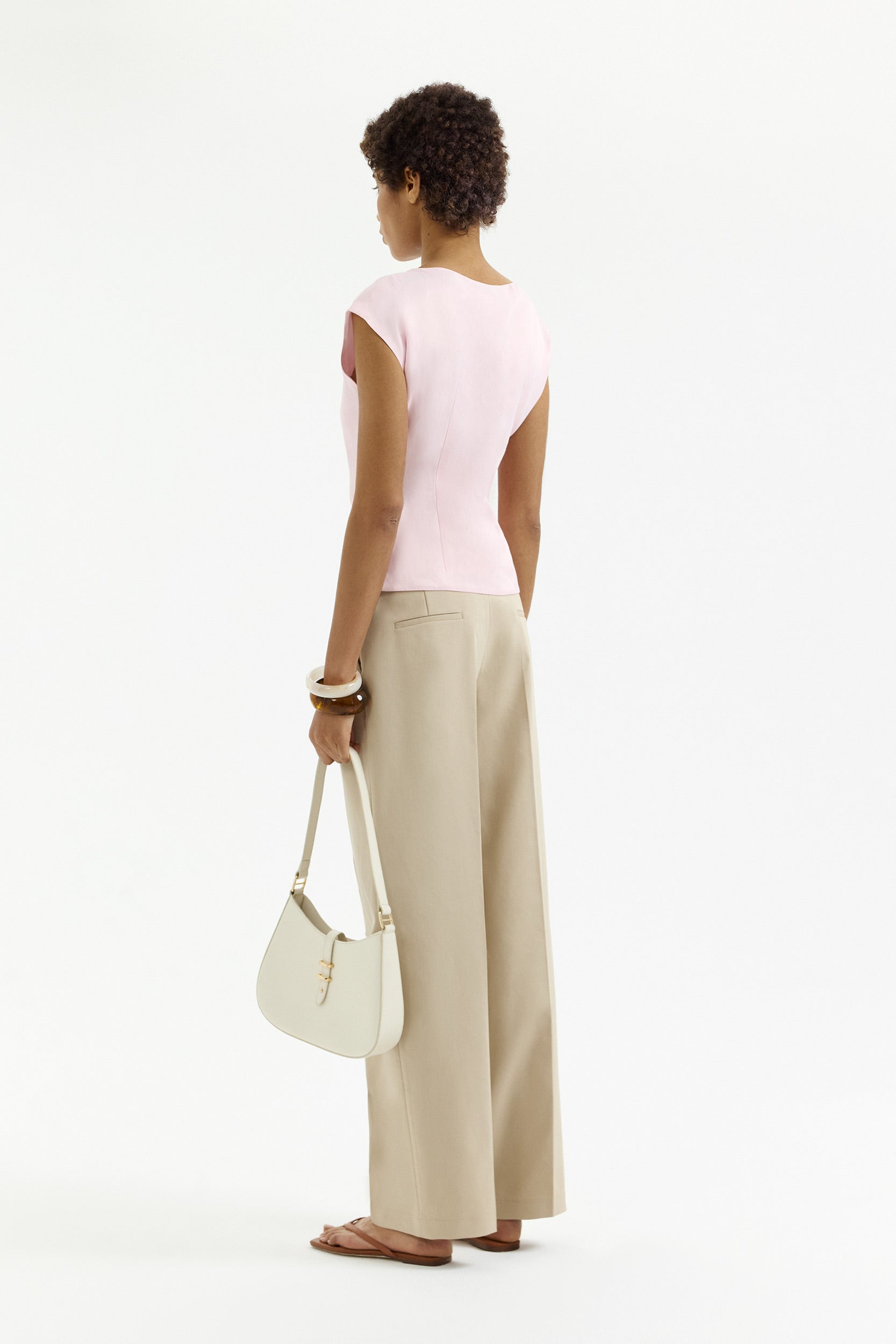 Fitted blouse with linen PINXIT