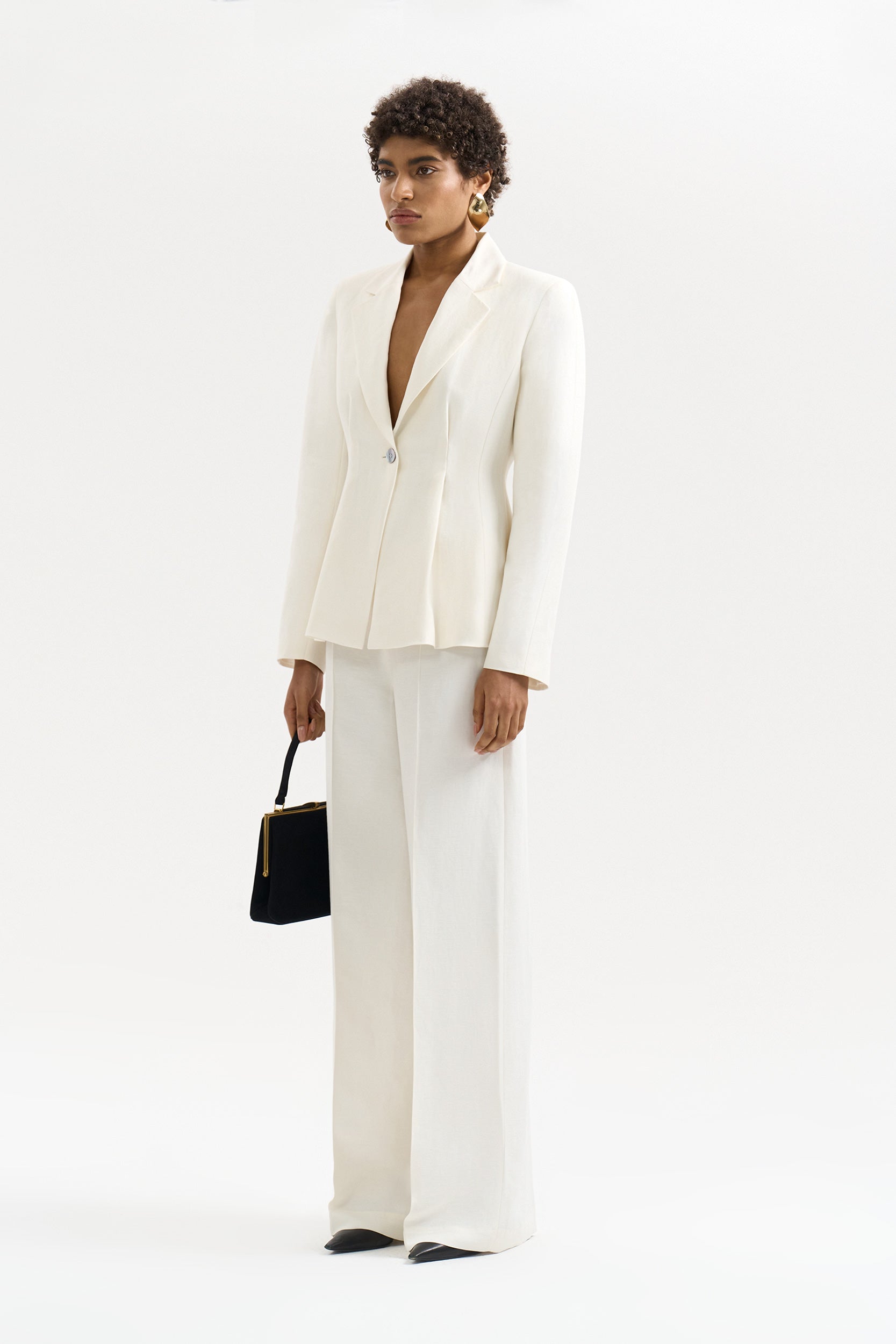 Fitted blazer with linen PINXIT