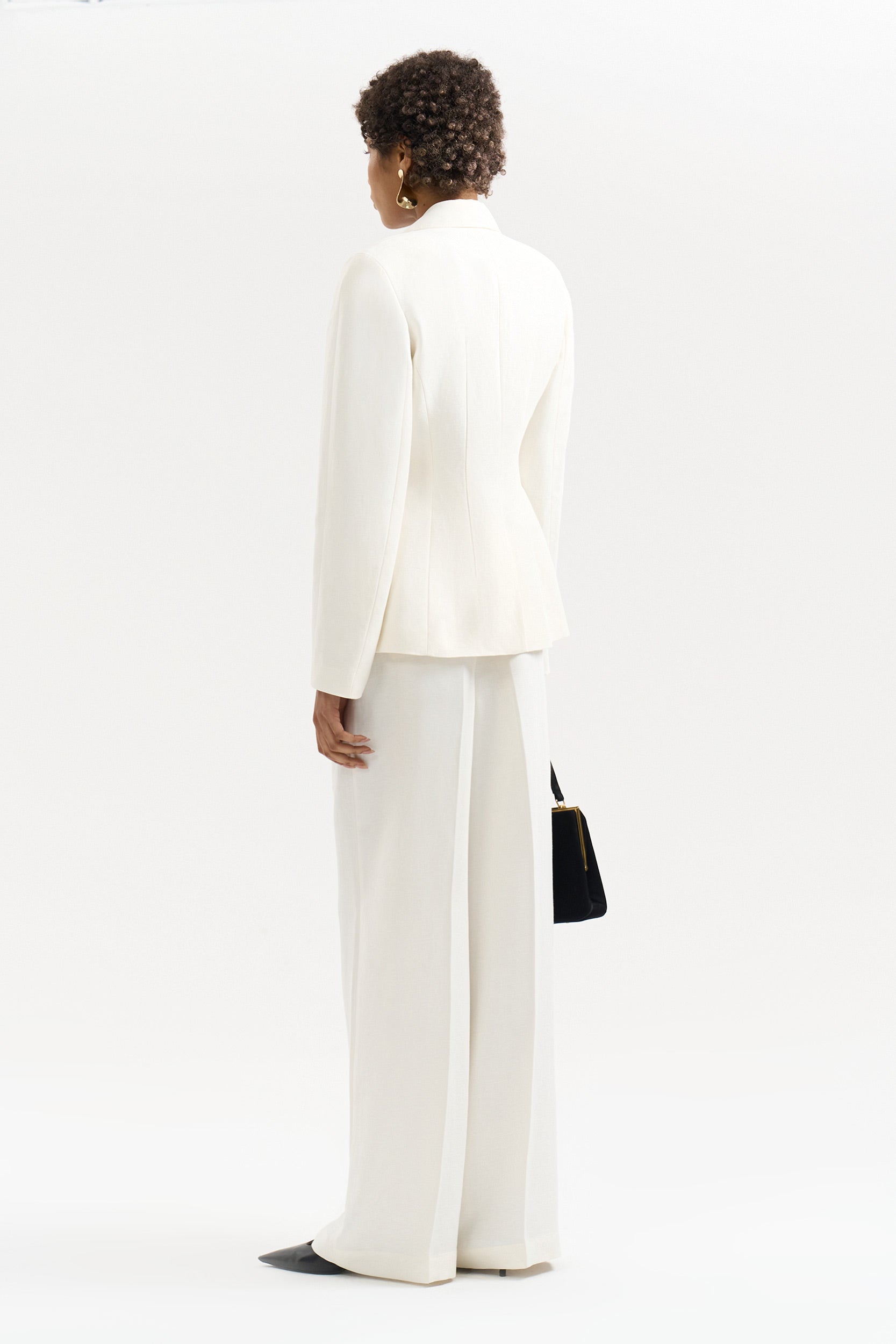 Fitted blazer with linen PINXIT