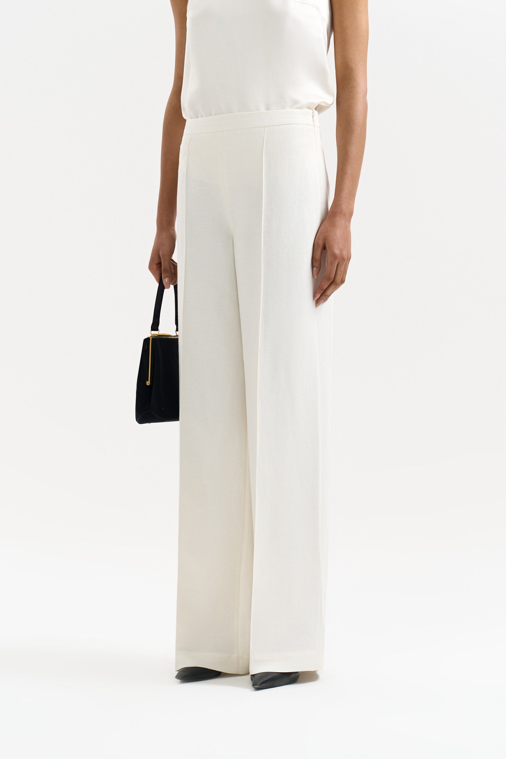 Flared trousers with linen PINXIT