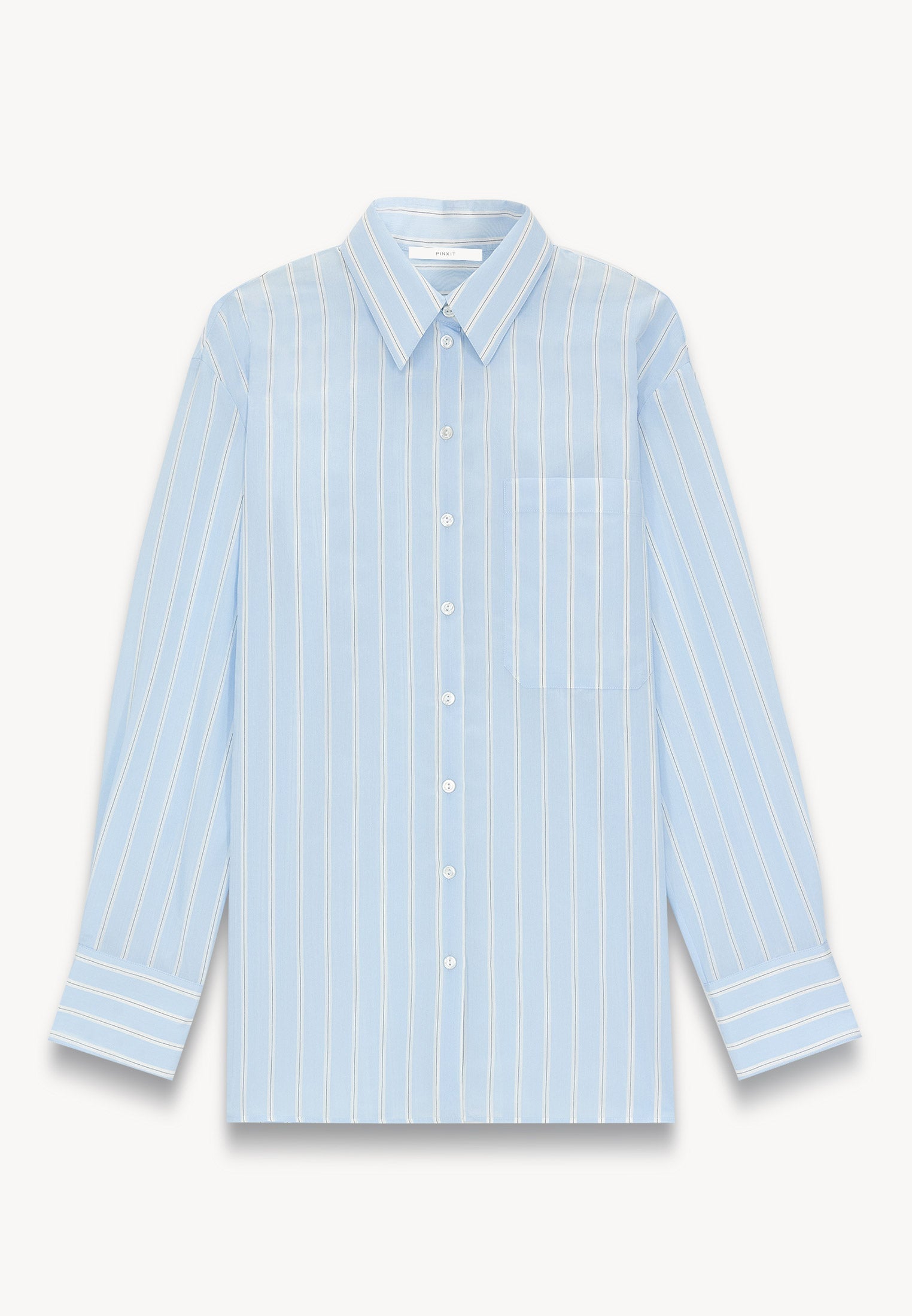 Wide-stripe shirt Light blue/Ecru PINXIT EU 36